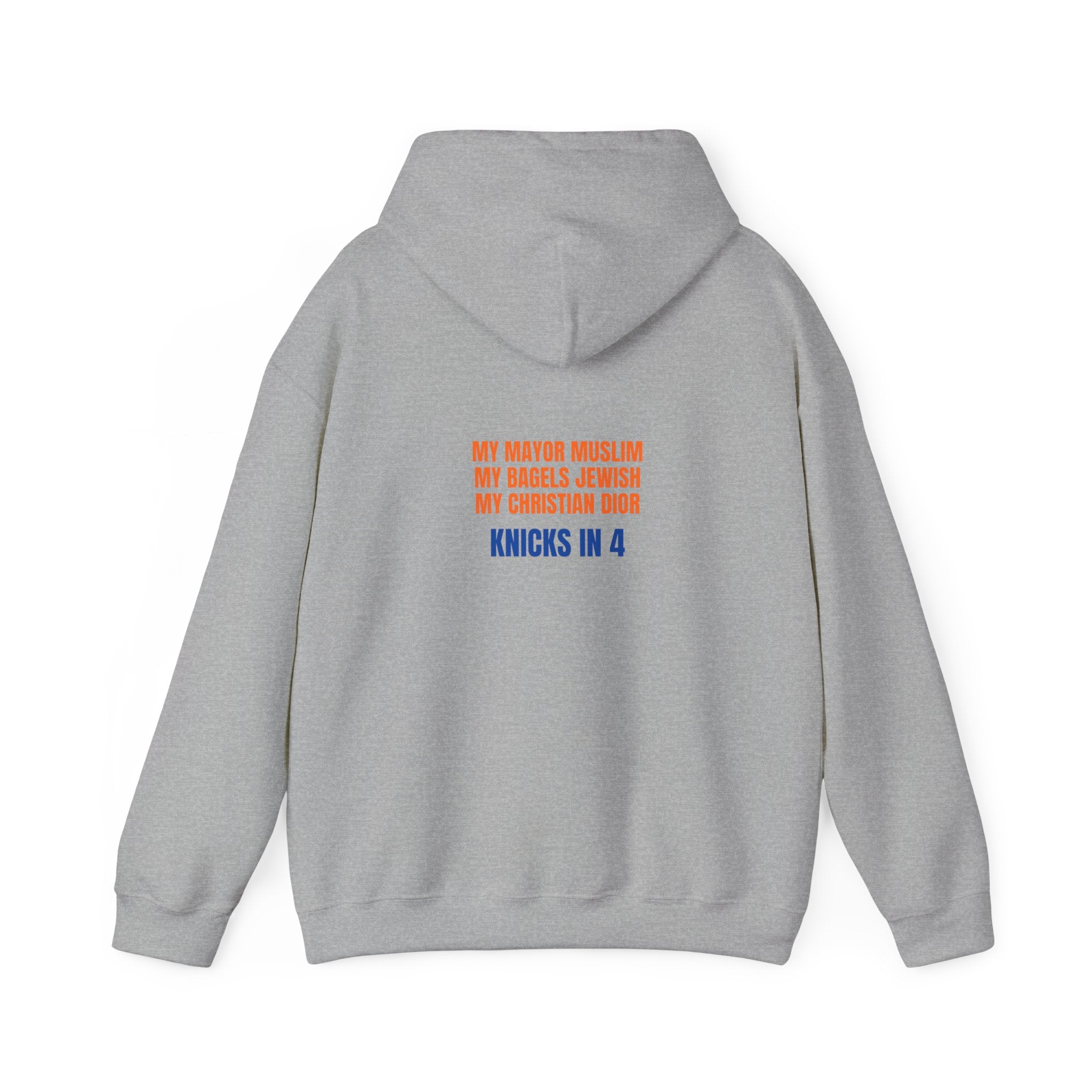 Knicks In 4 Liberty Ball - Trendy Teez Hoodie (Graphic Front + Text Back) mockup
