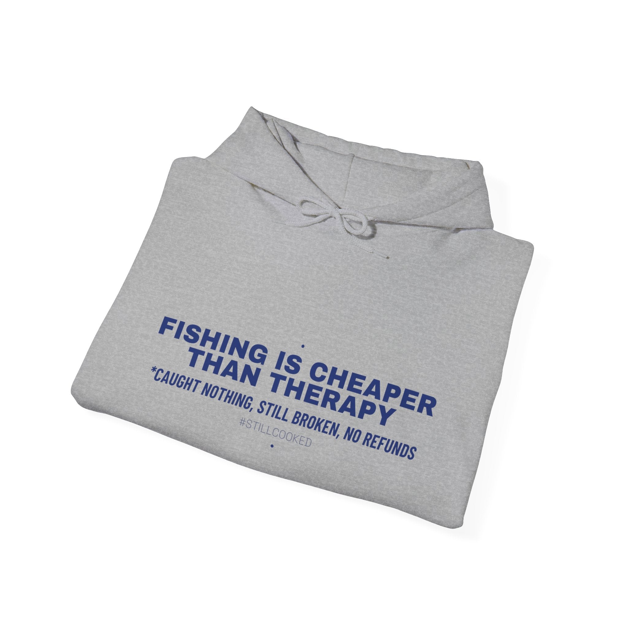 Fishing Is Cheaper Than Therapy - Trendy Teez Funny Hoodie mockup