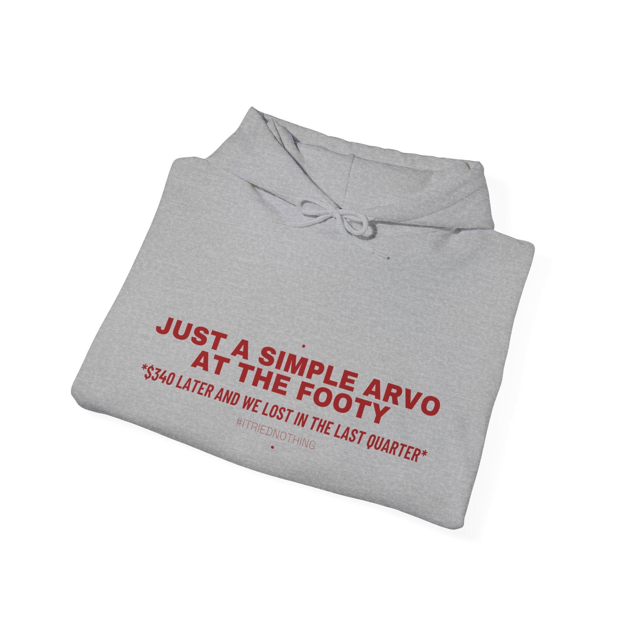 Just A Simple Arvo At The Footy - Trendy Teez Funny Hoodie mockup