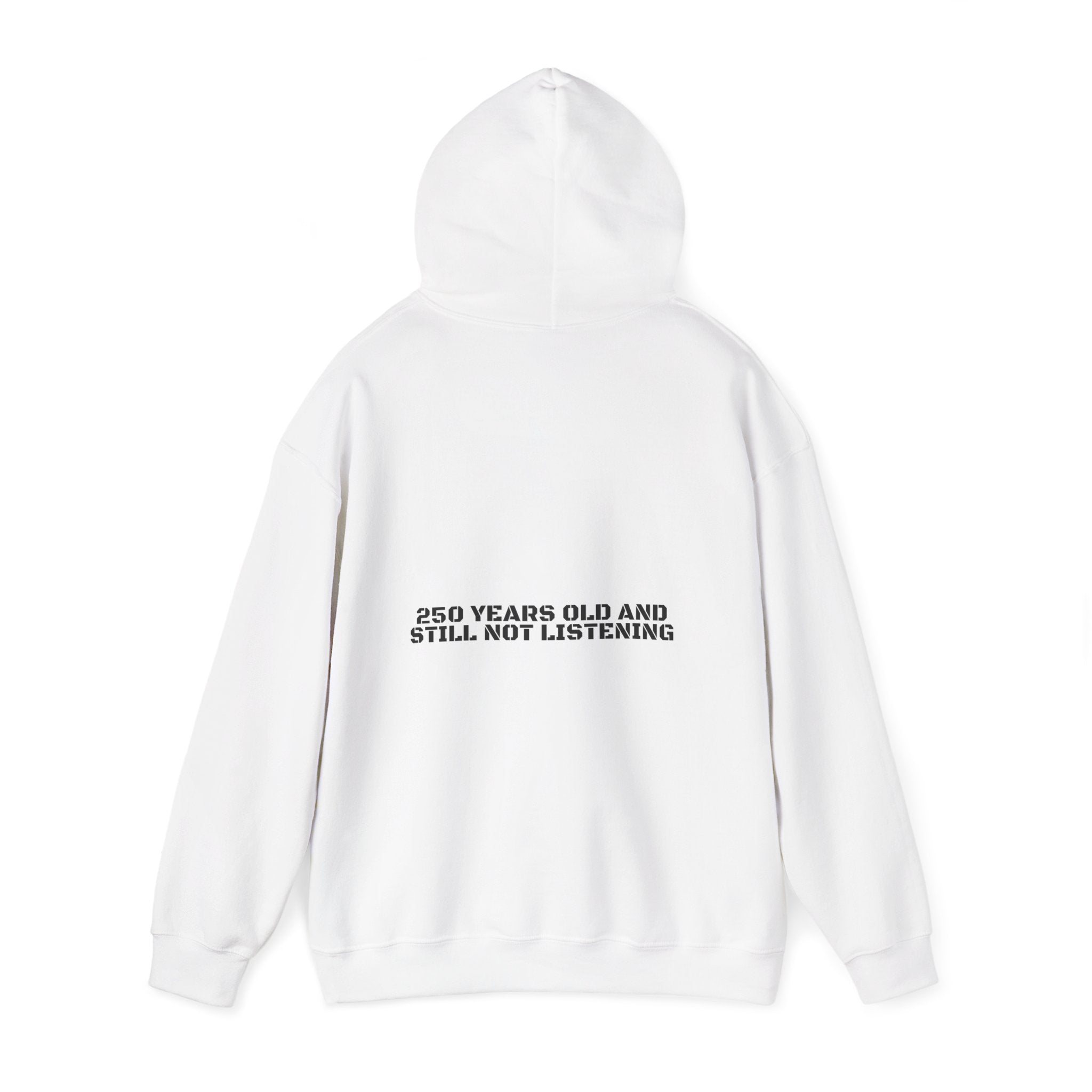 250 Years Old And Still Not Listening — Funny Hoodie (Back Print)