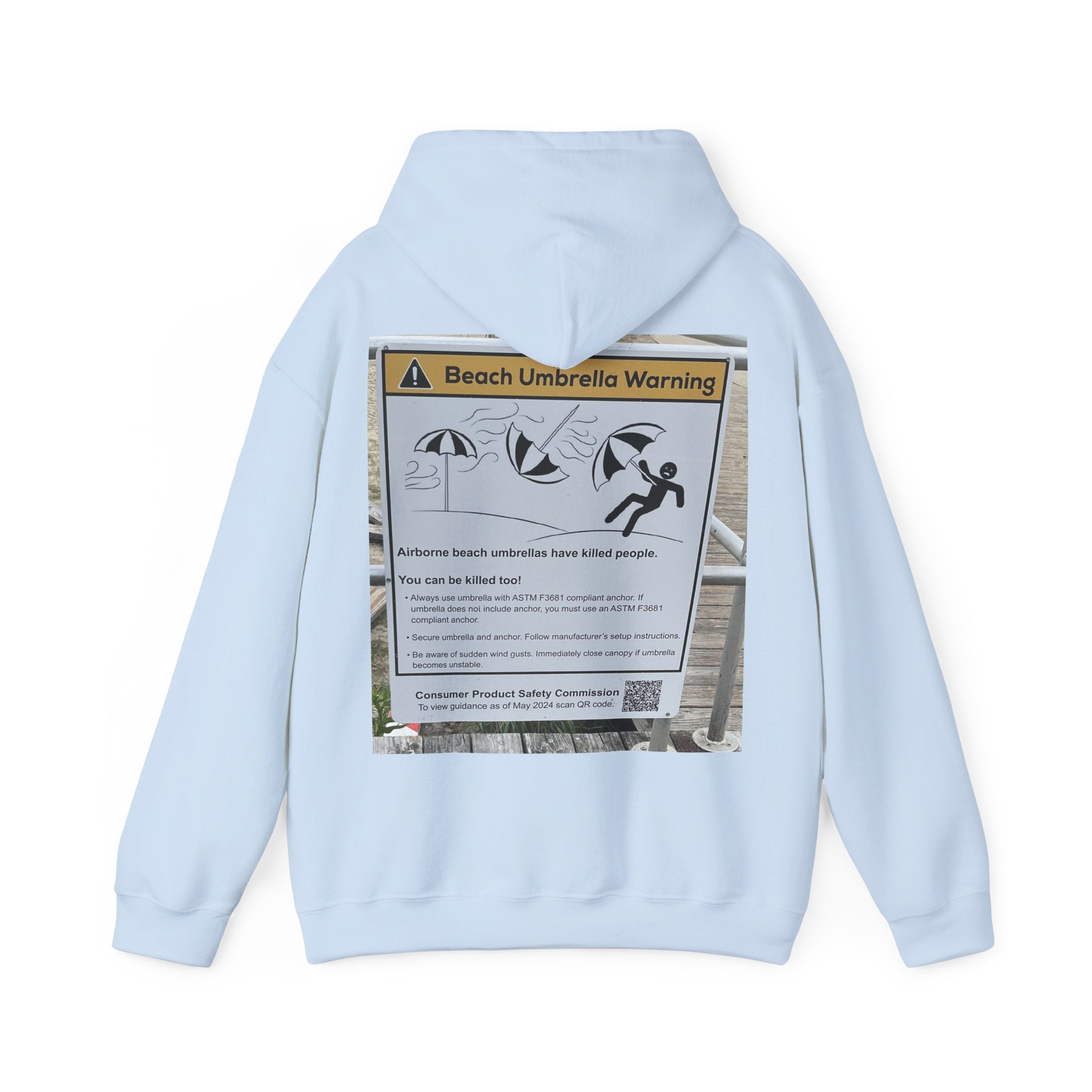 Flying Beach Umbrellas (Ocean City, Nj) — Hard Hoodie (Back Print)