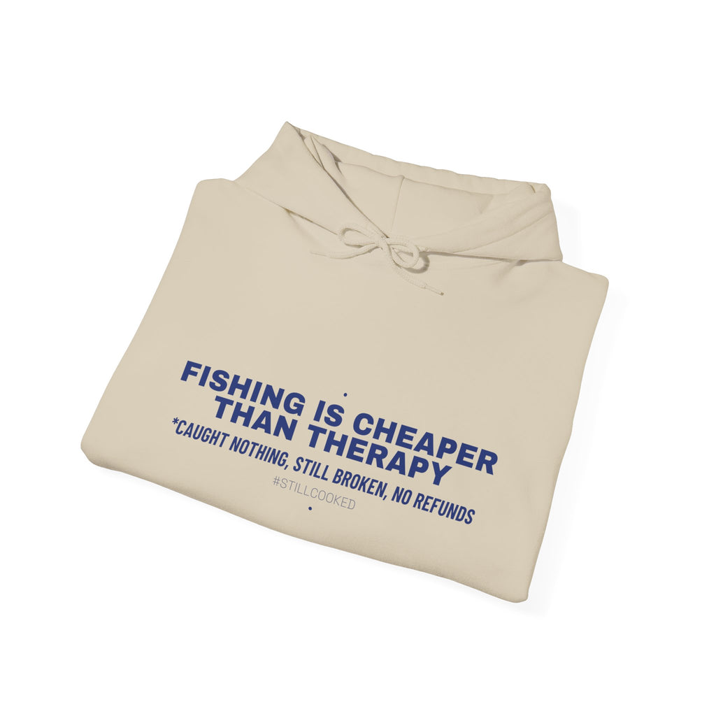 Fishing Is Cheaper Than Therapy - Trendy Teez Funny Hoodie mockup