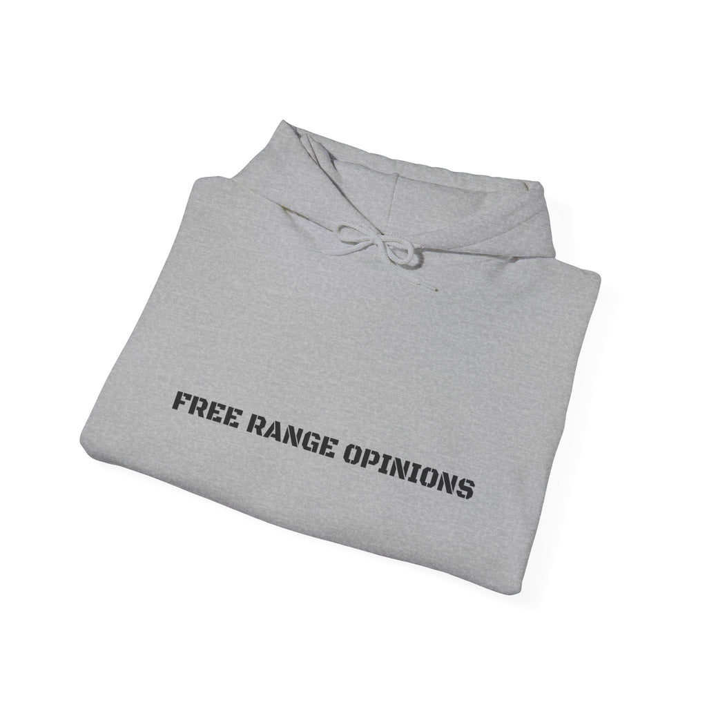 Free Range Opinions - Trendy Teez Funny Hoodie mockup