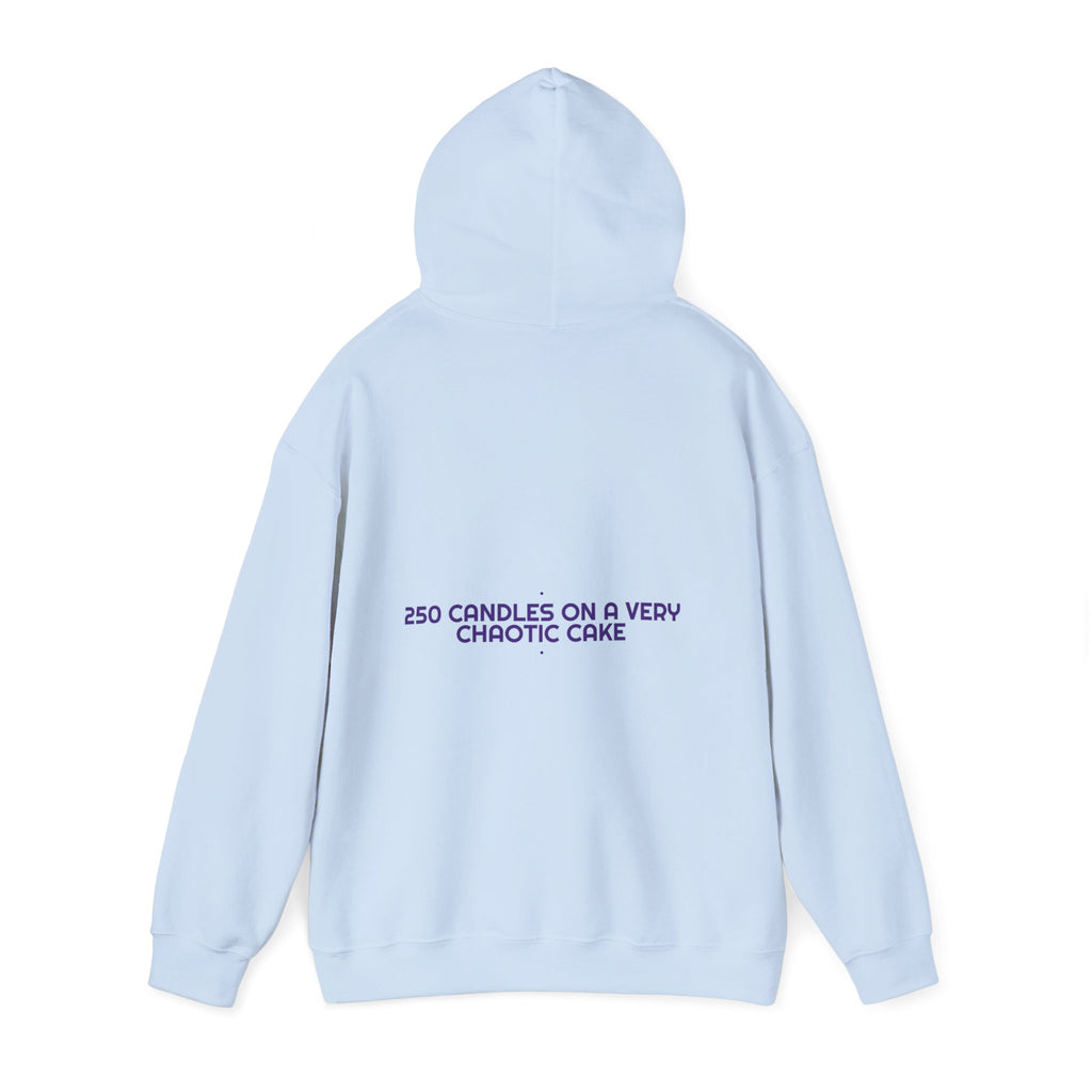 250 Candles On A Very Chaotic Cake — Funny Hoodie (Back Print)