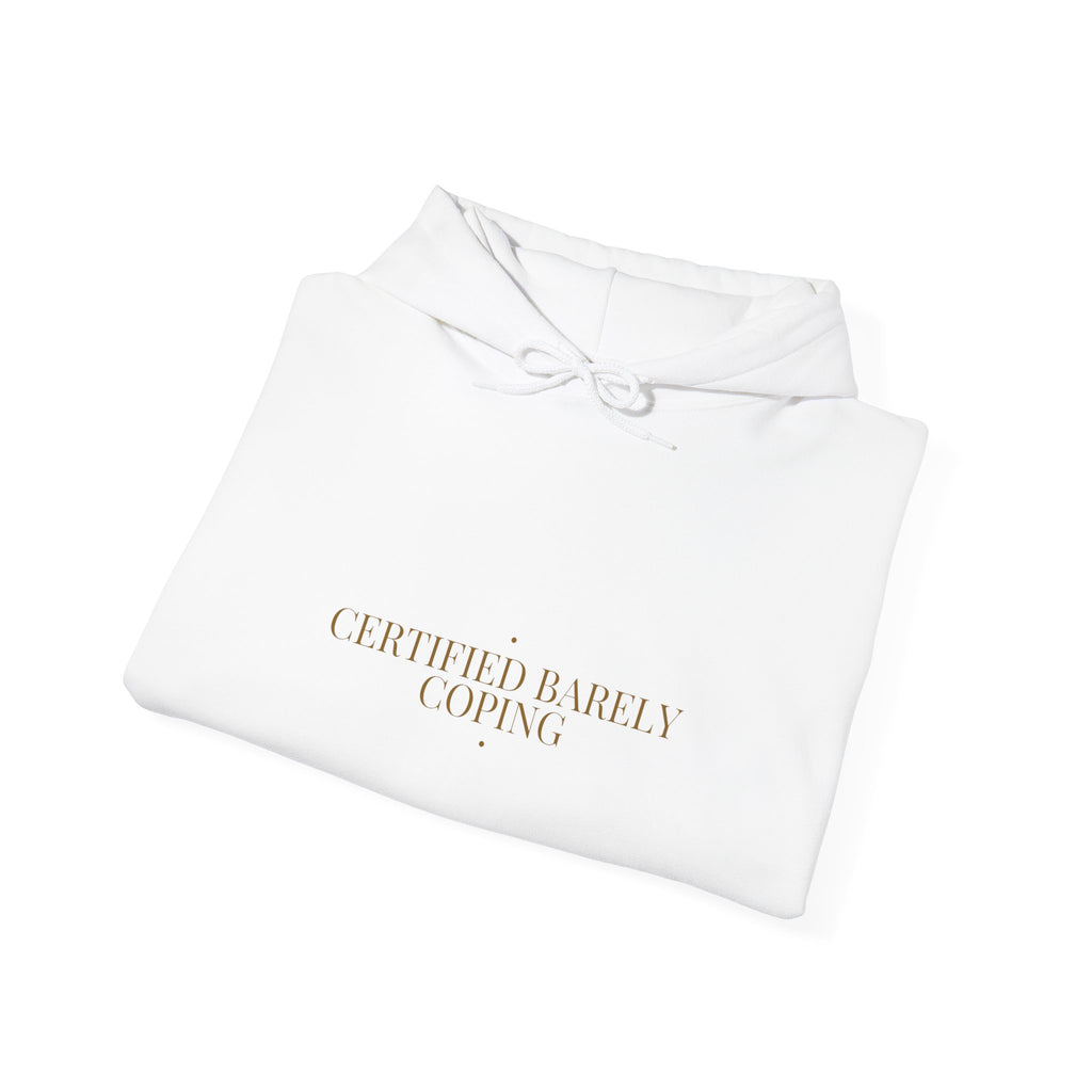 Certified Barely Coping - Trendy Teez Funny Hoodie mockup