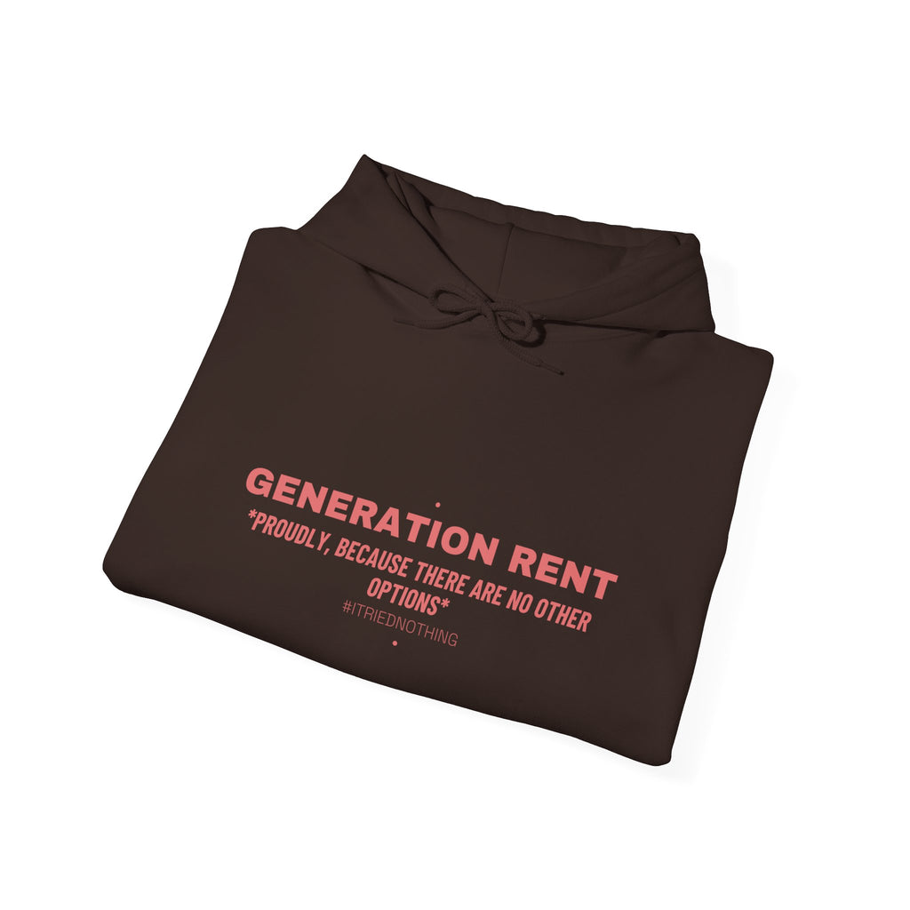 Generation Rent - Trendy Teez Funny Hoodie mockup