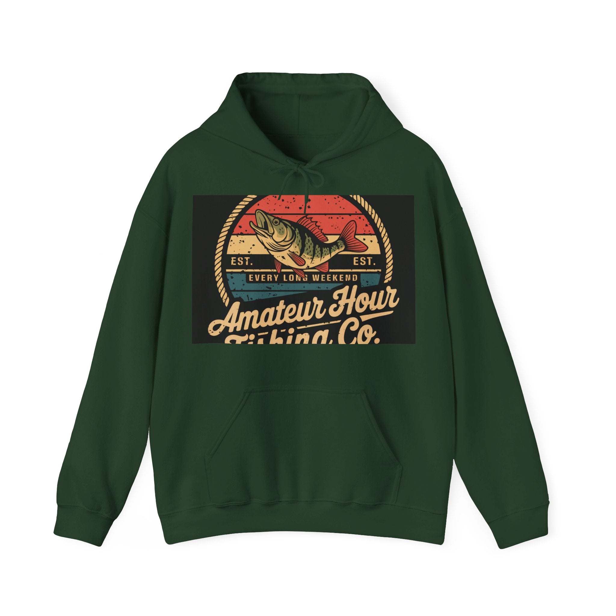 Amateur Hour Fishing Co. - Trendy Teez Funny Hoodie mockup
