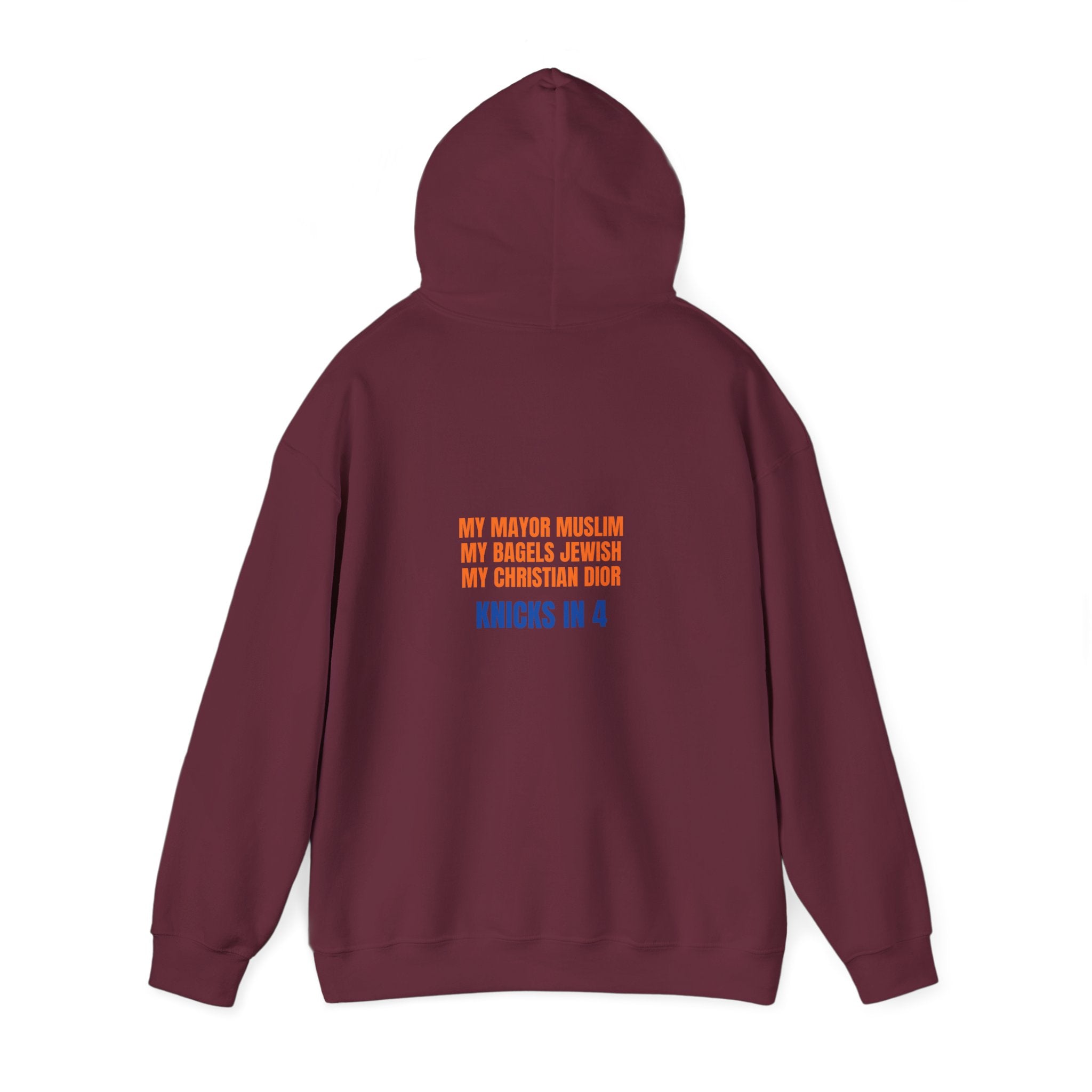 Knicks In 4 Liberty Ball - Trendy Teez Hoodie (Graphic Front + Text Back) mockup