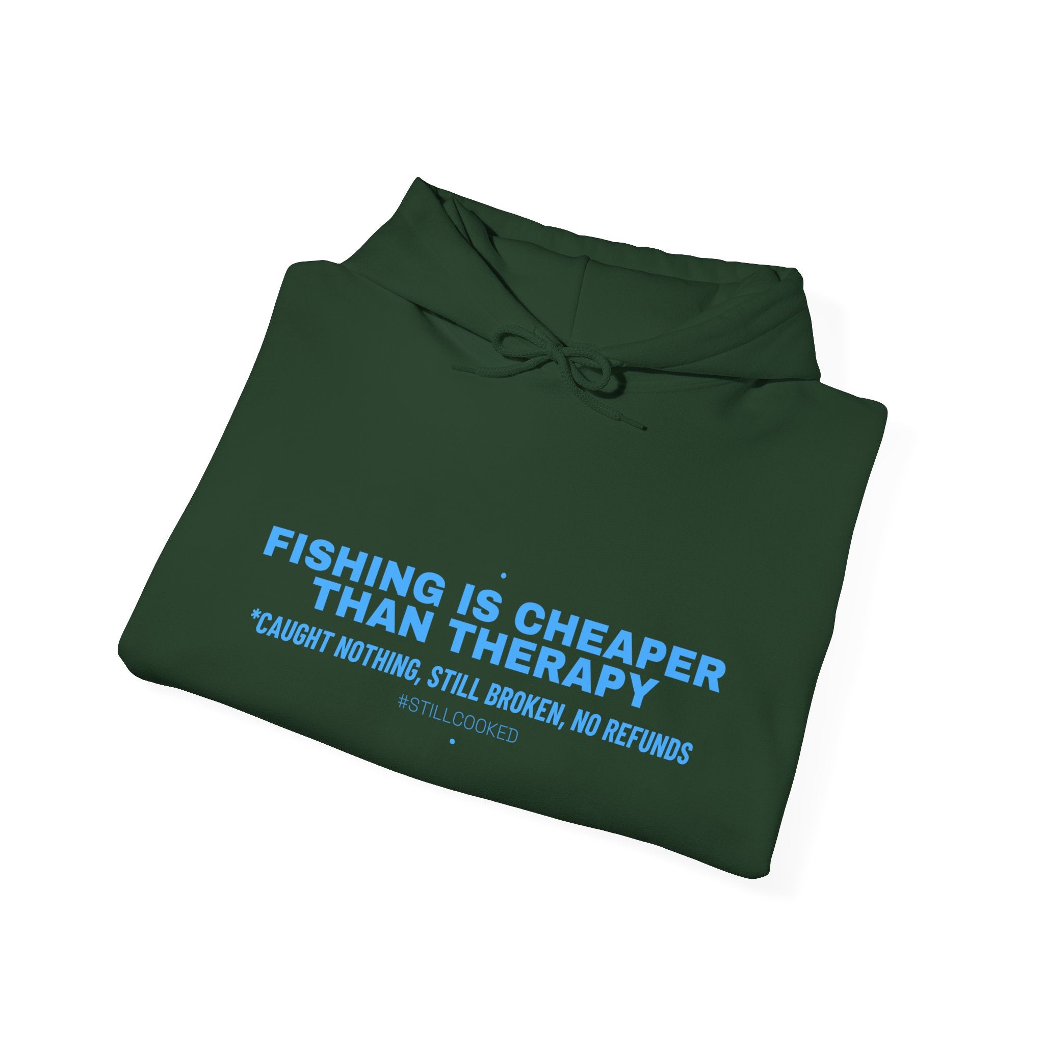 Fishing Is Cheaper Than Therapy - Trendy Teez Funny Hoodie mockup
