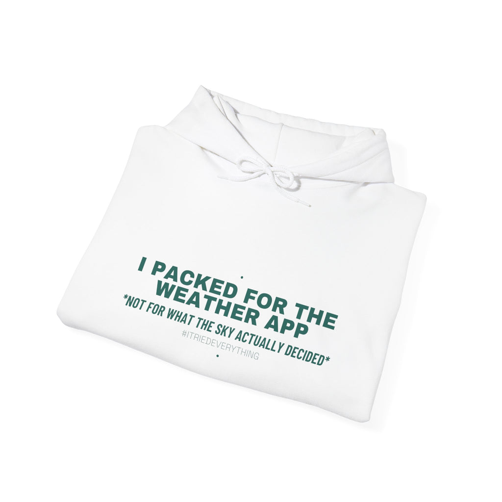 I Packed For The Weather App - Trendy Teez Funny Hoodie mockup