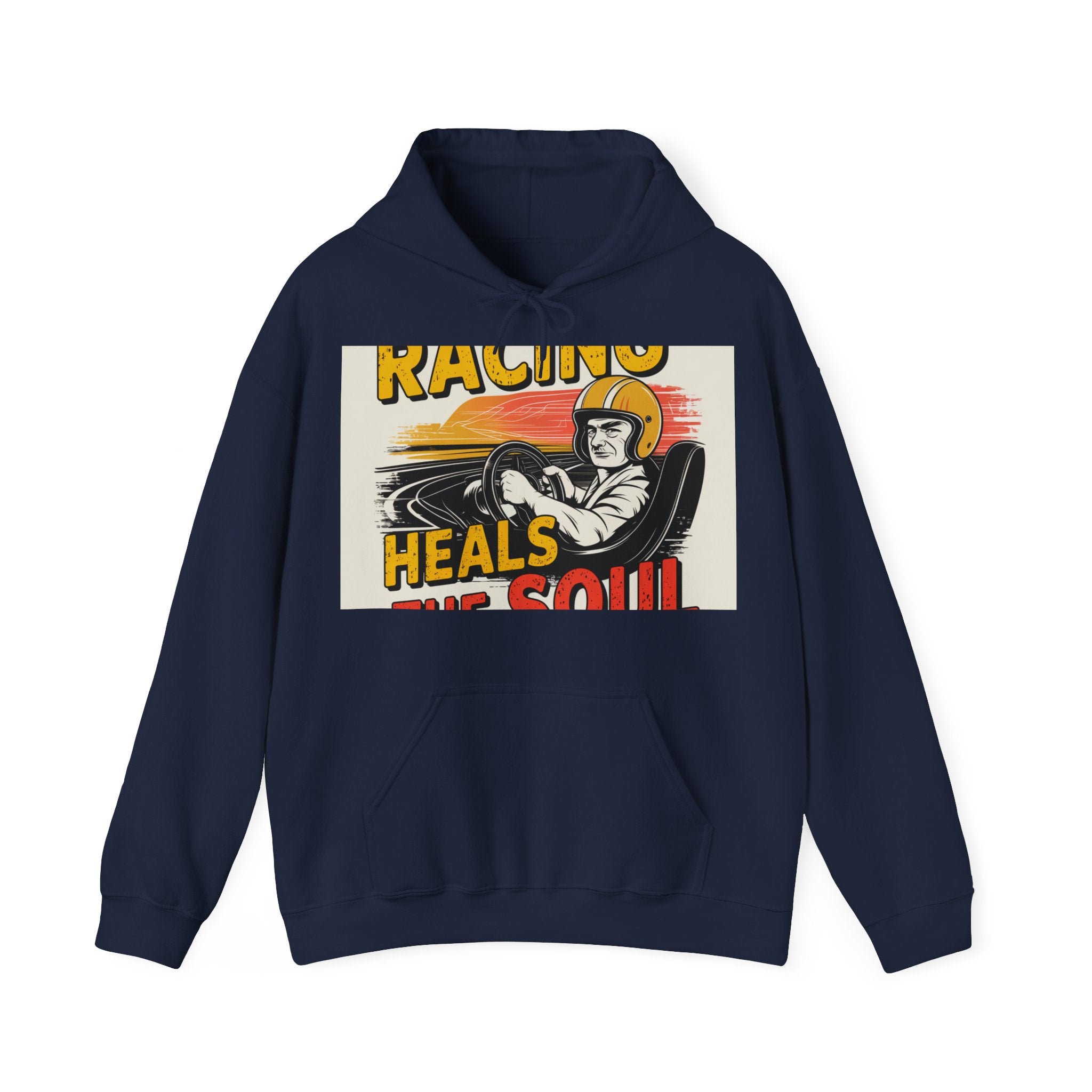 Racing Heals The Soul - Trendy Teez Funny Hoodie mockup