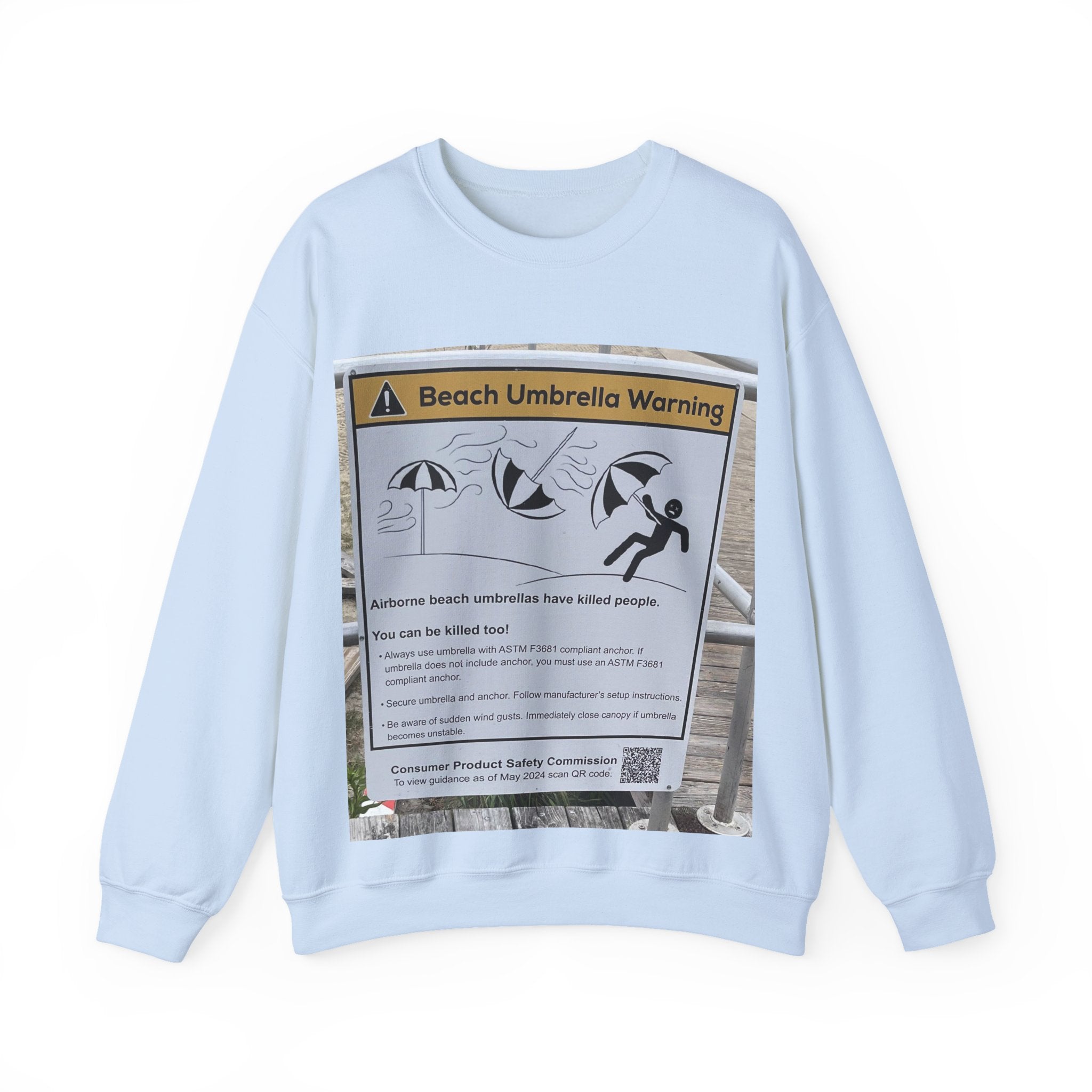 Flying Beach Umbrellas (Ocean City, Nj) — Hard Crewneck
