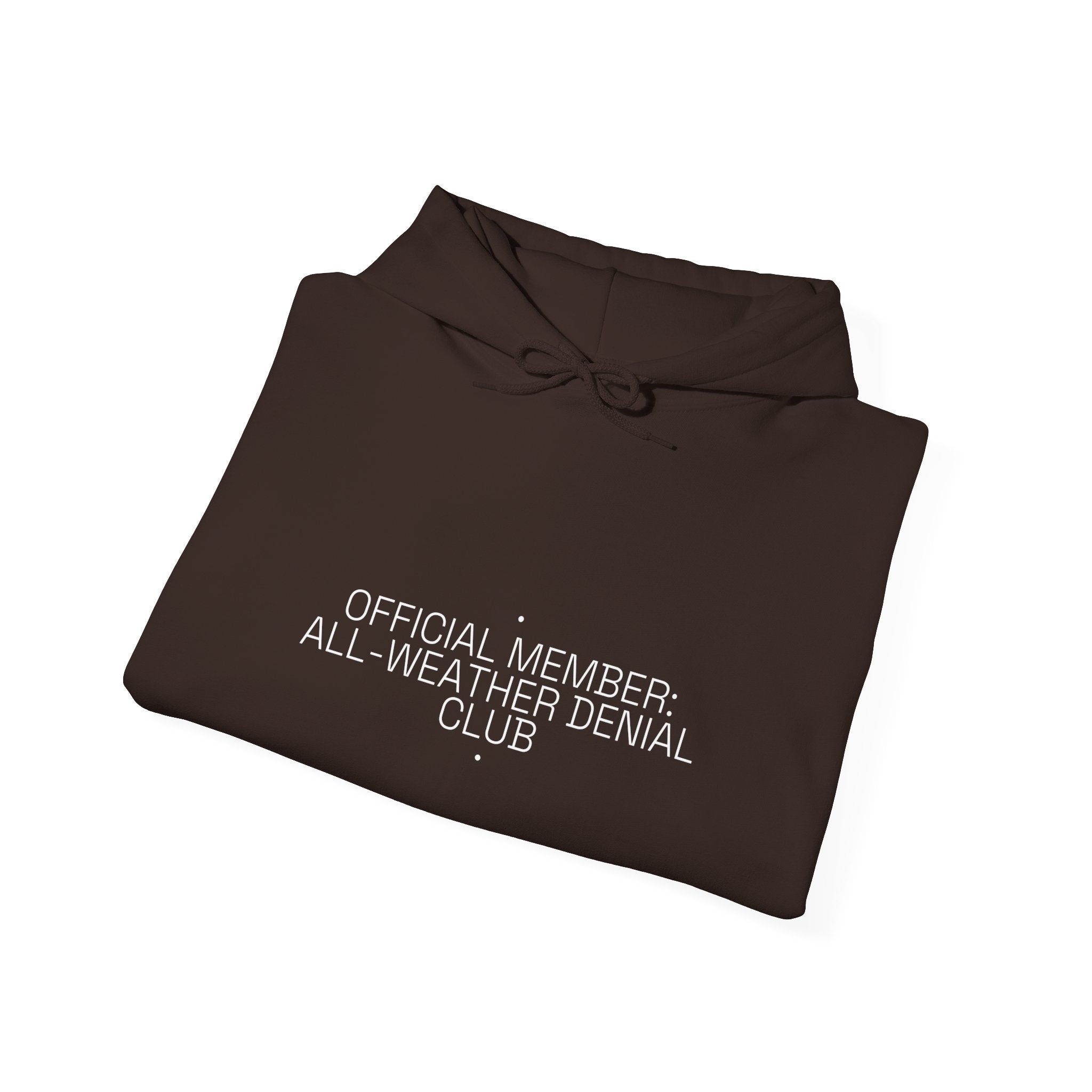 Official Member: All-Weather Denial Club - Trendy Teez Funny Hoodie mockup