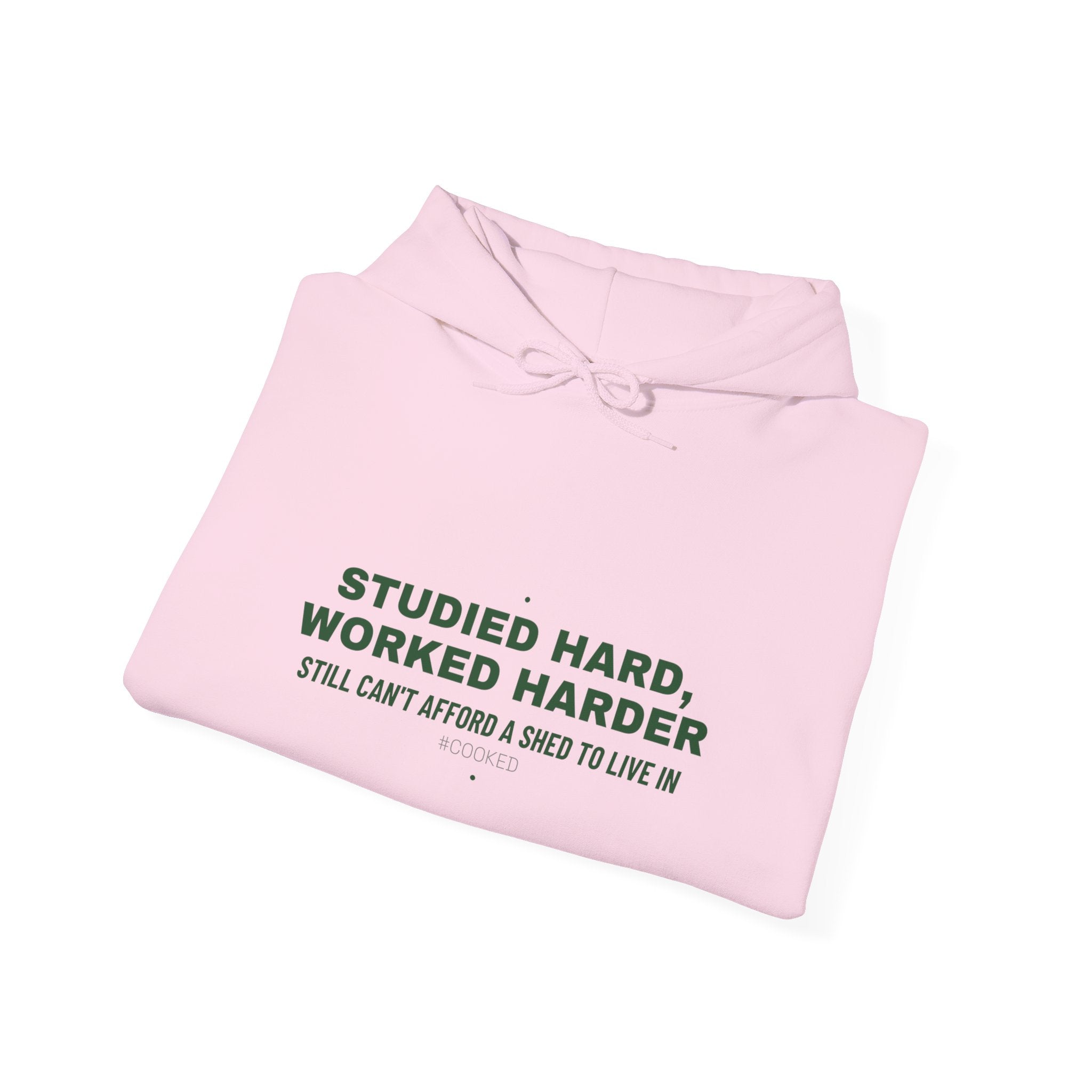 Studied Hard, Worked Harder - Trendy Teez Funny Hoodie mockup