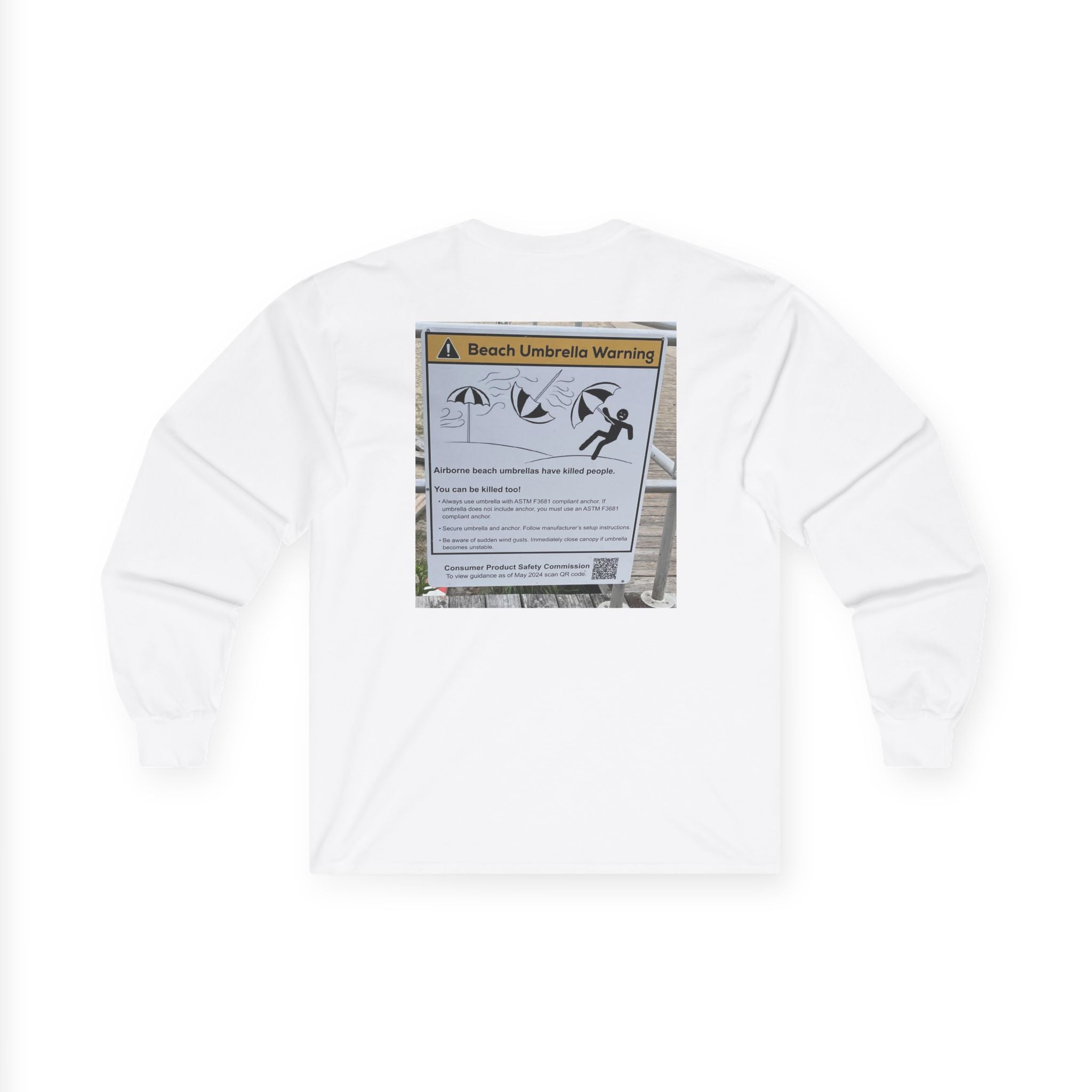 Flying Beach Umbrellas (Ocean City, Nj) — Hard Long Sleeve (Back Print)