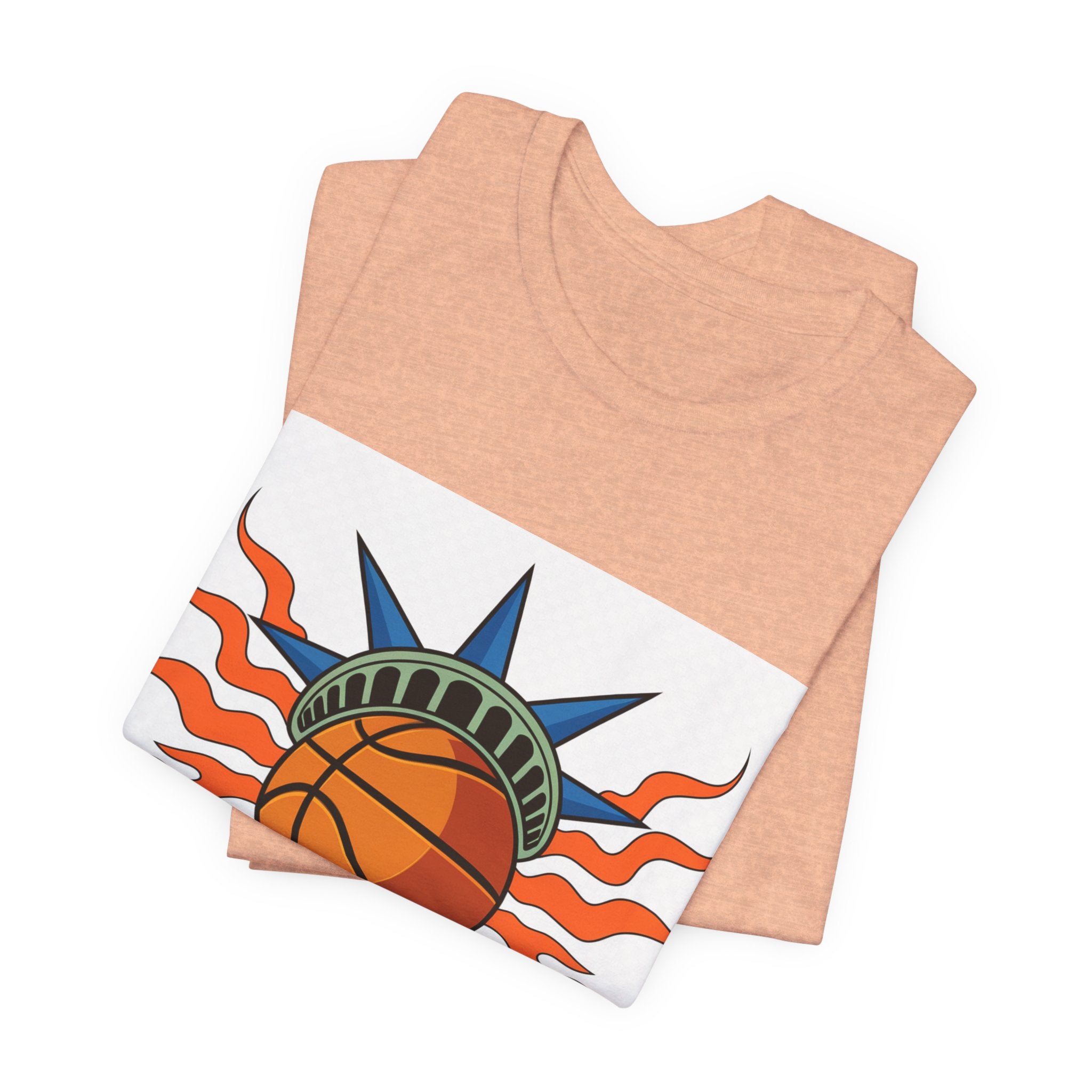 Knicks In 4 Liberty Ball - Trendy Teez Tee (Graphic Front + Text Back) mockup