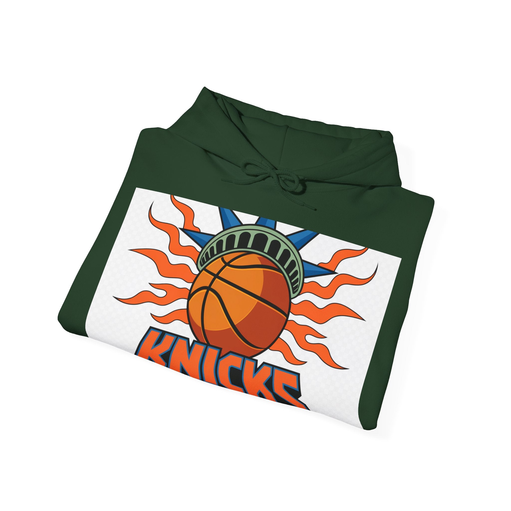 Knicks In 4 Liberty Ball - Trendy Teez Hoodie (Graphic Front + Text Back) mockup
