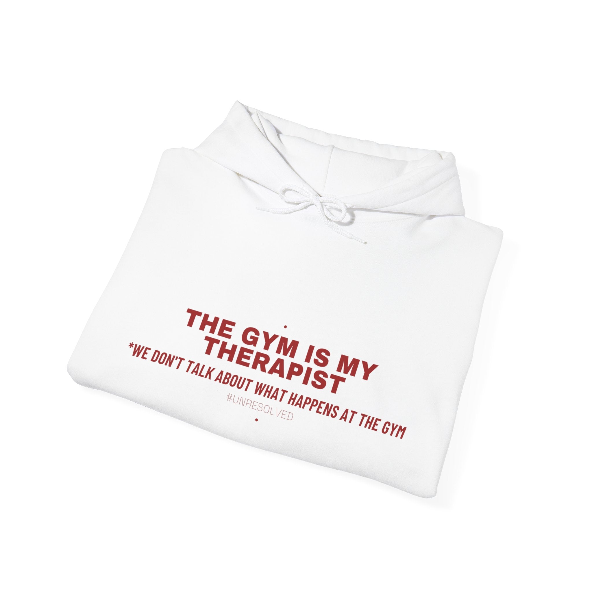 The Gym Is My Therapist - Trendy Teez Funny Hoodie mockup