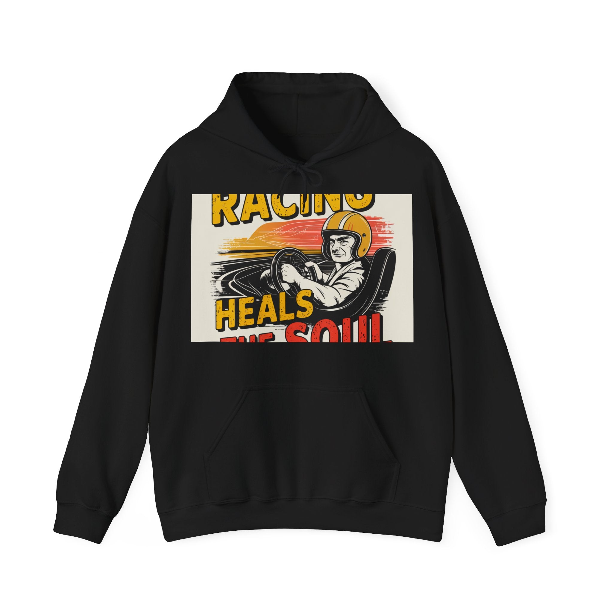Racing Heals The Soul - Trendy Teez Funny Hoodie mockup