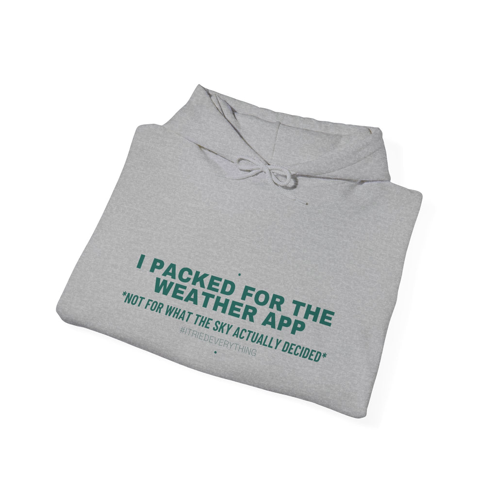 I Packed For The Weather App - Trendy Teez Funny Hoodie mockup