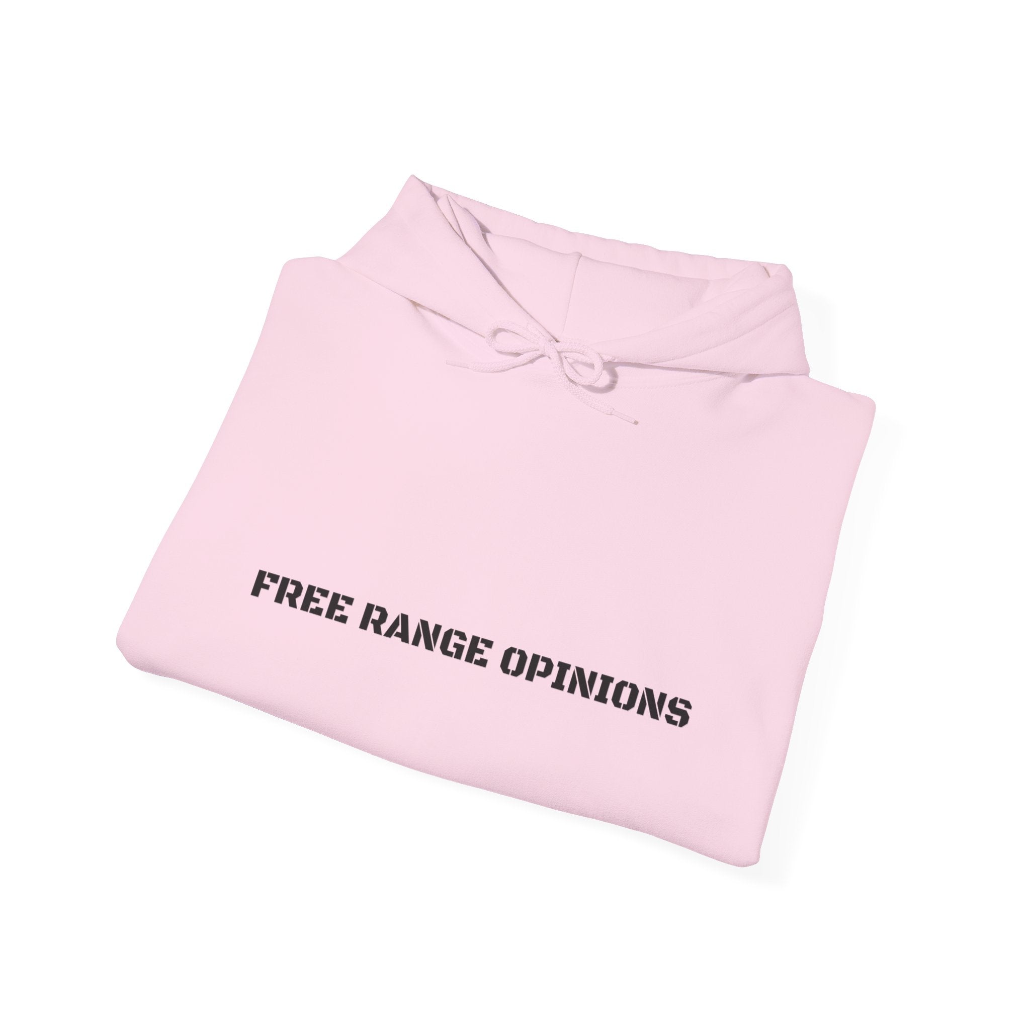 Free Range Opinions - Trendy Teez Funny Hoodie mockup
