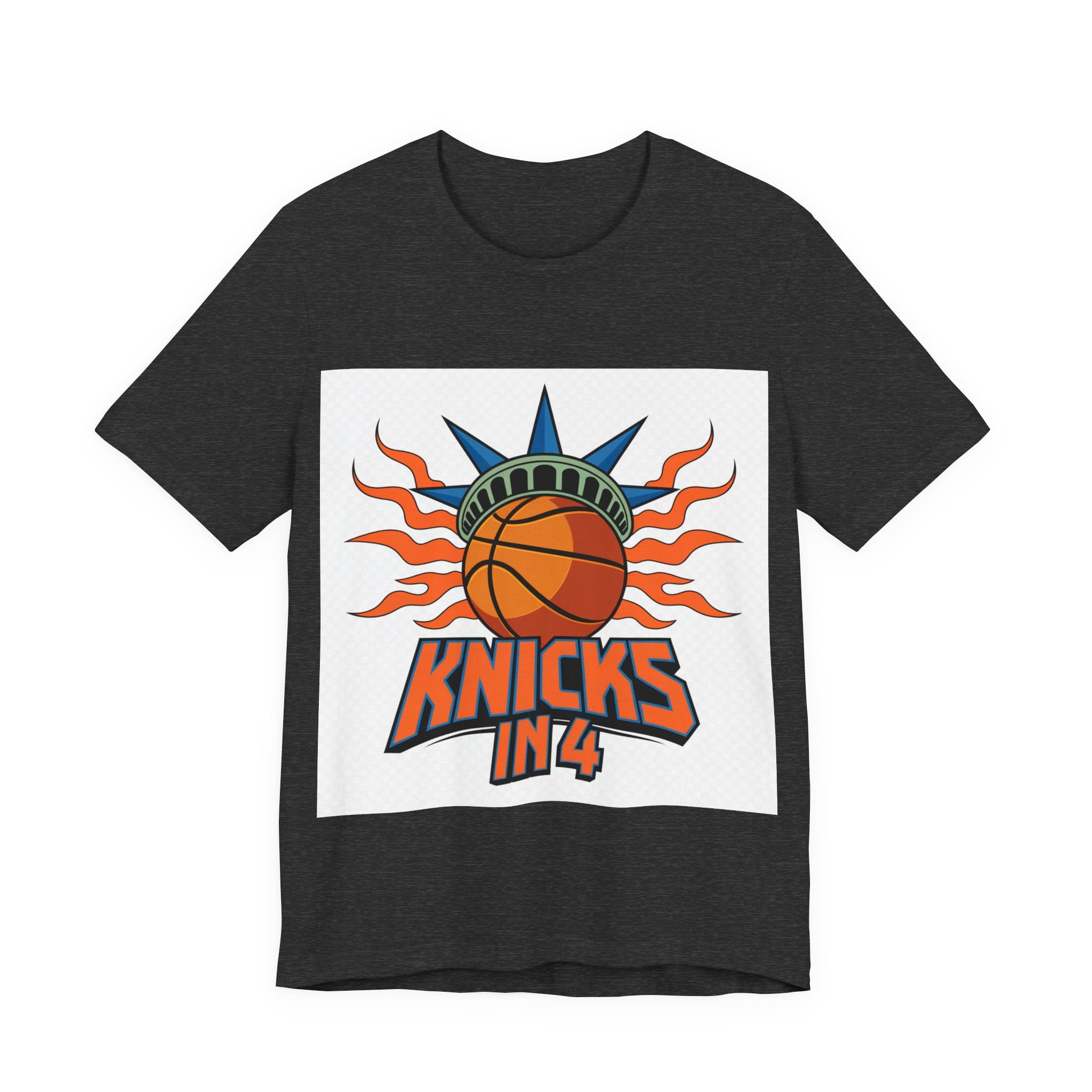 Knicks In 4 Liberty Ball - Trendy Teez Tee (Graphic Front + Text Back) mockup