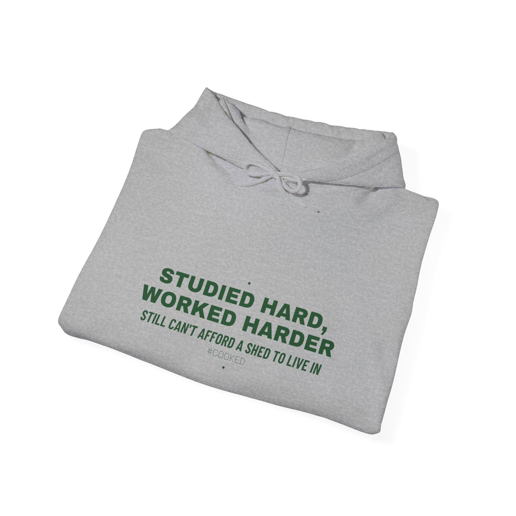 Studied Hard, Worked Harder - Trendy Teez Funny Hoodie mockup