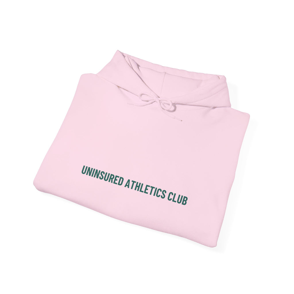 Uninsured Athletics Club - Trendy Teez Funny Hoodie mockup