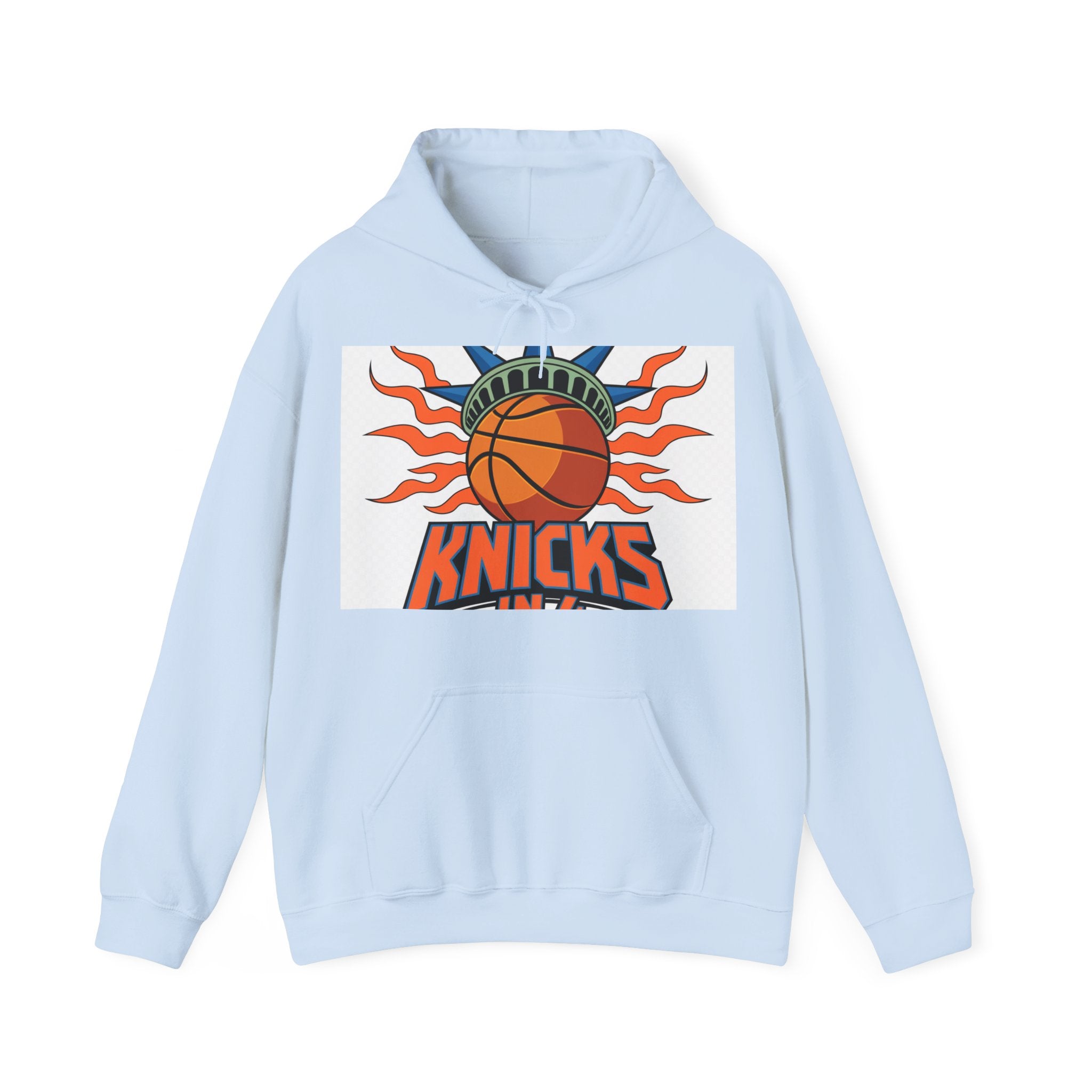 Knicks In 4 Liberty Ball - Trendy Teez Hoodie (Graphic Front + Text Back) mockup