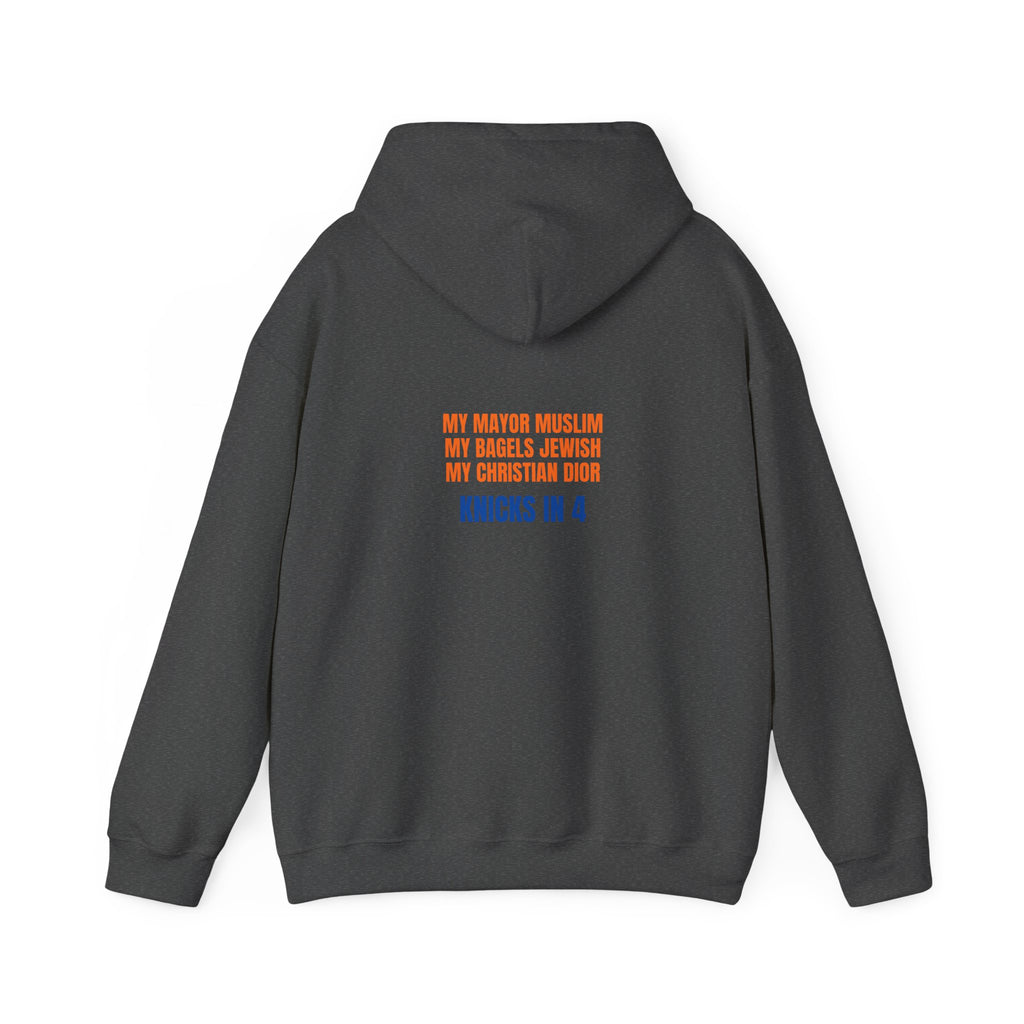 Knicks In 4 Liberty Ball - Trendy Teez Hoodie (Graphic Front + Text Back) mockup