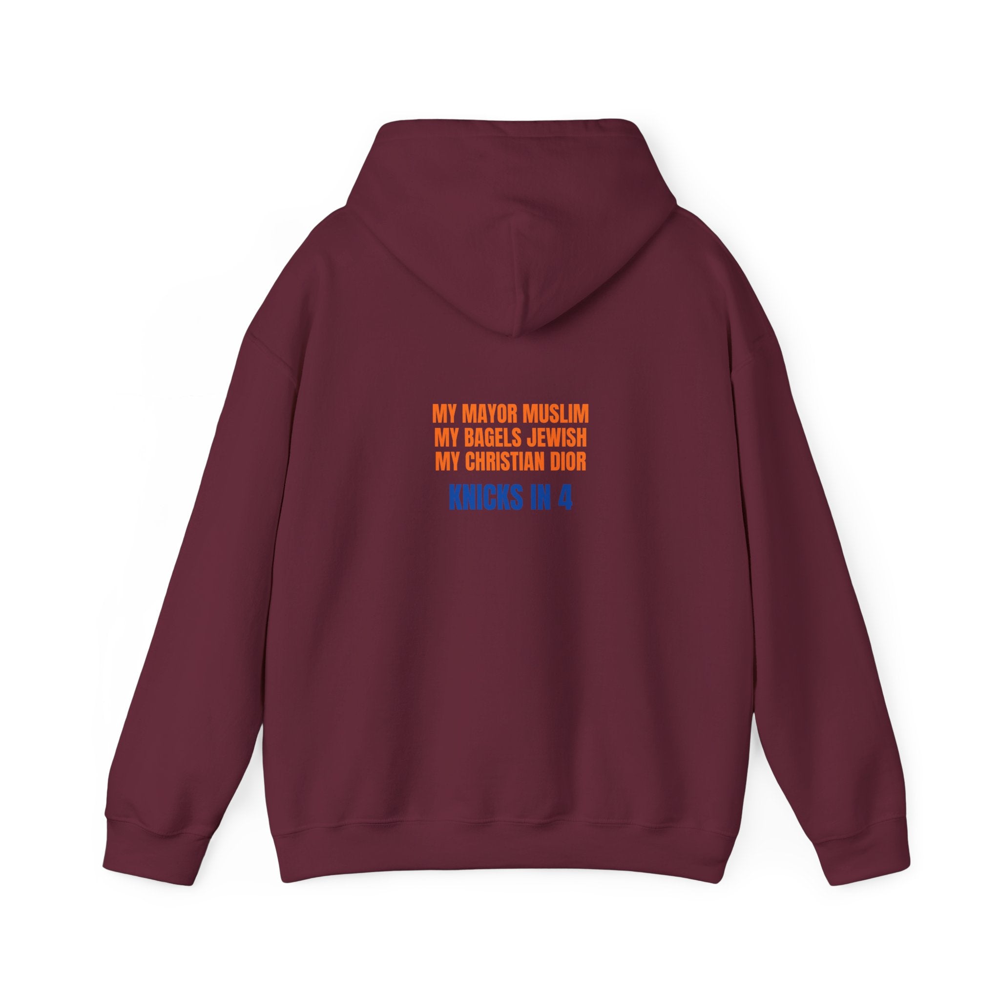 Knicks In 4 Liberty Ball - Trendy Teez Hoodie (Graphic Front + Text Back) mockup