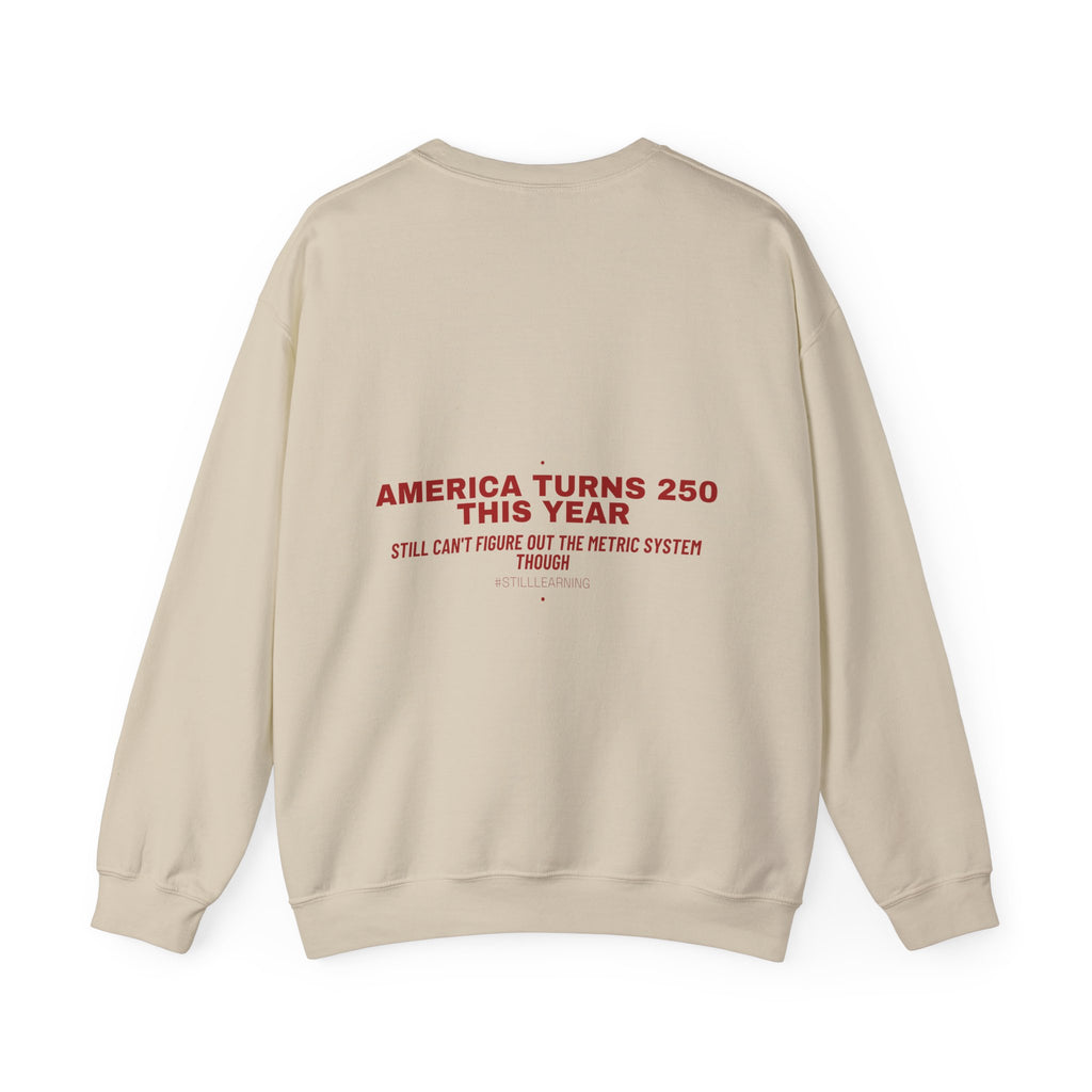 America Turns 250 This Year — Funny Crewneck (Back Print)