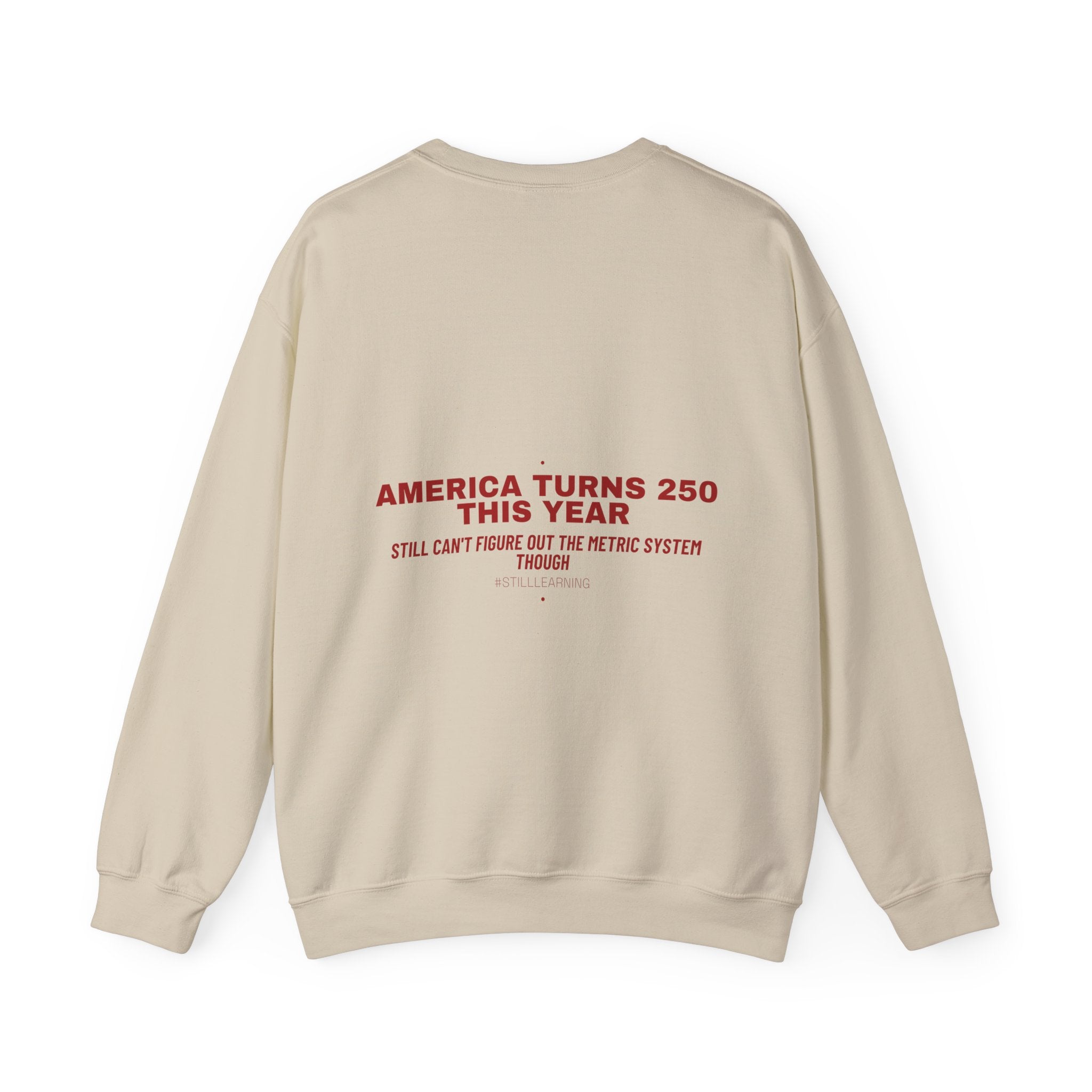 America Turns 250 This Year — Funny Crewneck (Back Print)