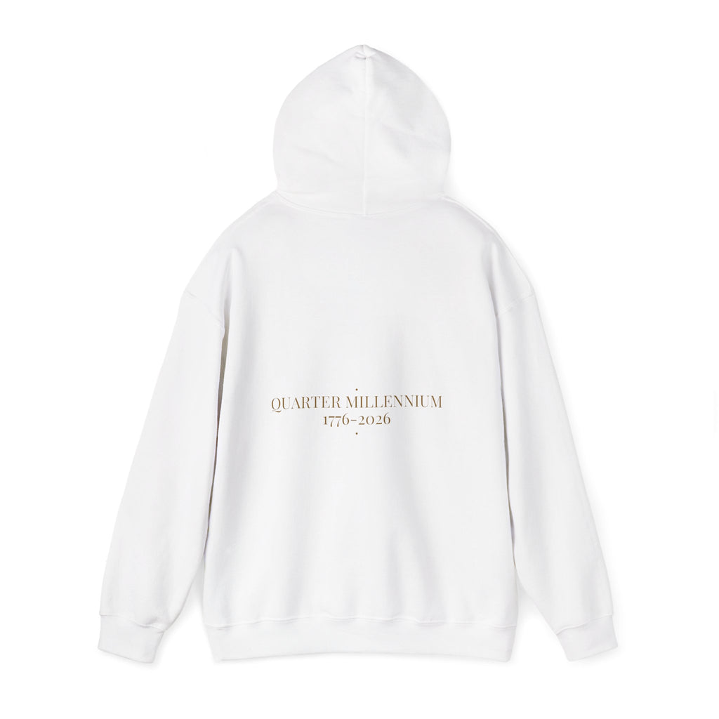 Quarter Millennium 1776-2026 - Trendy Teez Funny Hoodie (Back Print) mockup