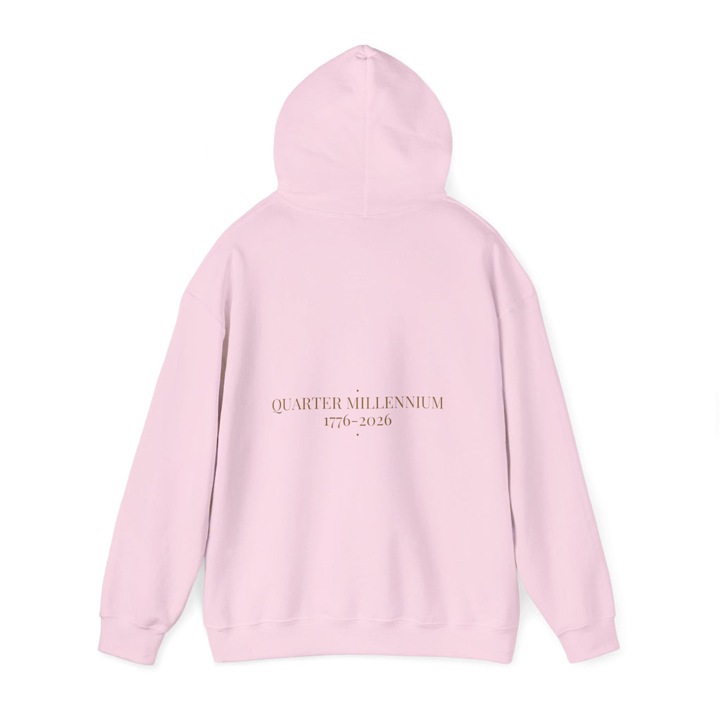Quarter Millennium 1776-2026 - Trendy Teez Funny Hoodie (Back Print) mockup