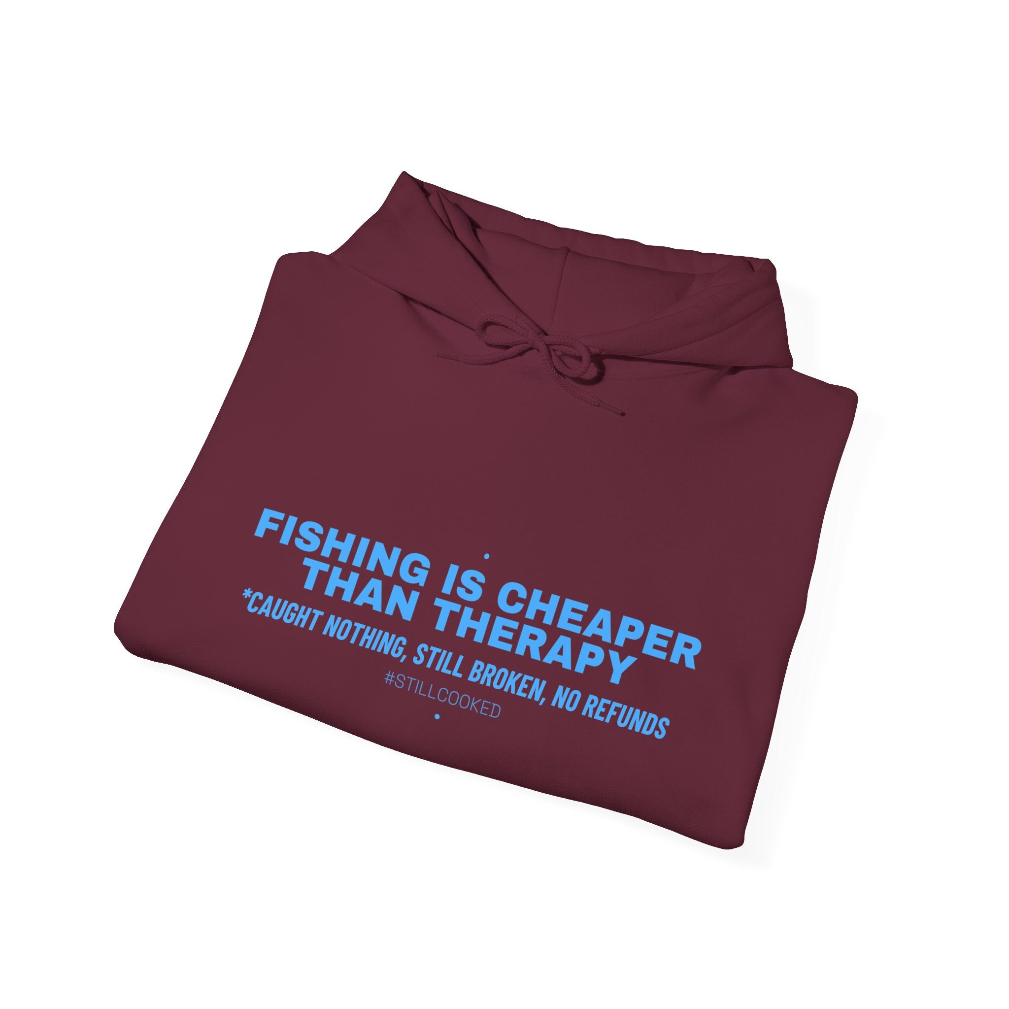 Fishing Is Cheaper Than Therapy - Trendy Teez Funny Hoodie mockup