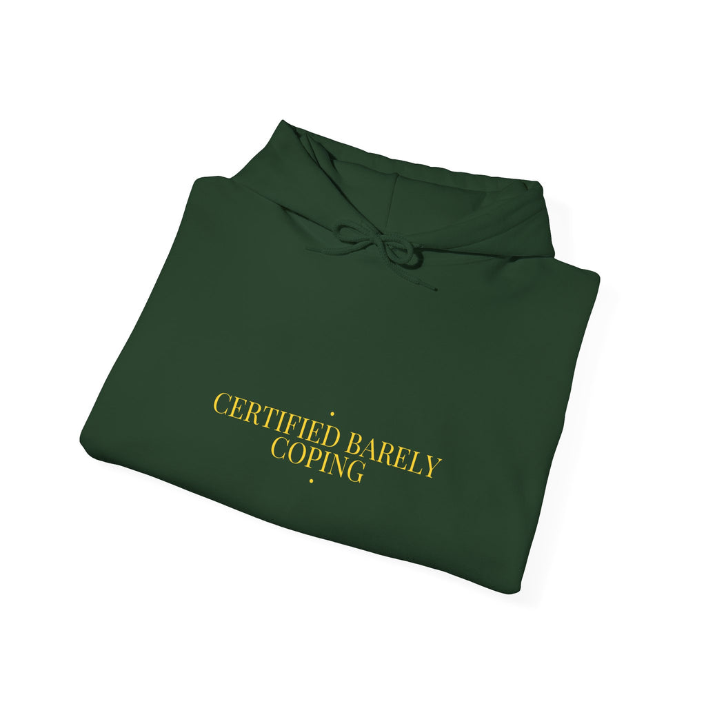 Certified Barely Coping - Trendy Teez Funny Hoodie mockup