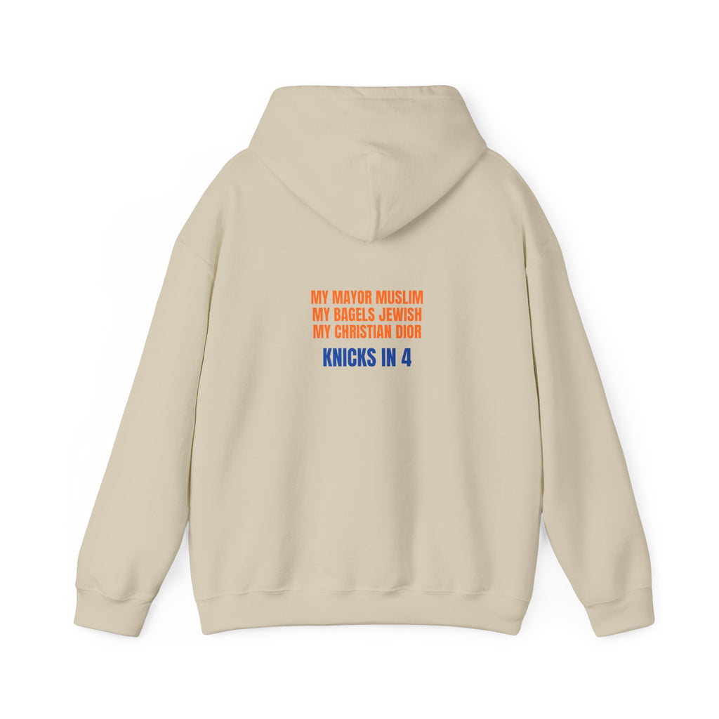 Knicks In 4 Liberty Ball - Trendy Teez Hoodie (Graphic Front + Text Back) mockup