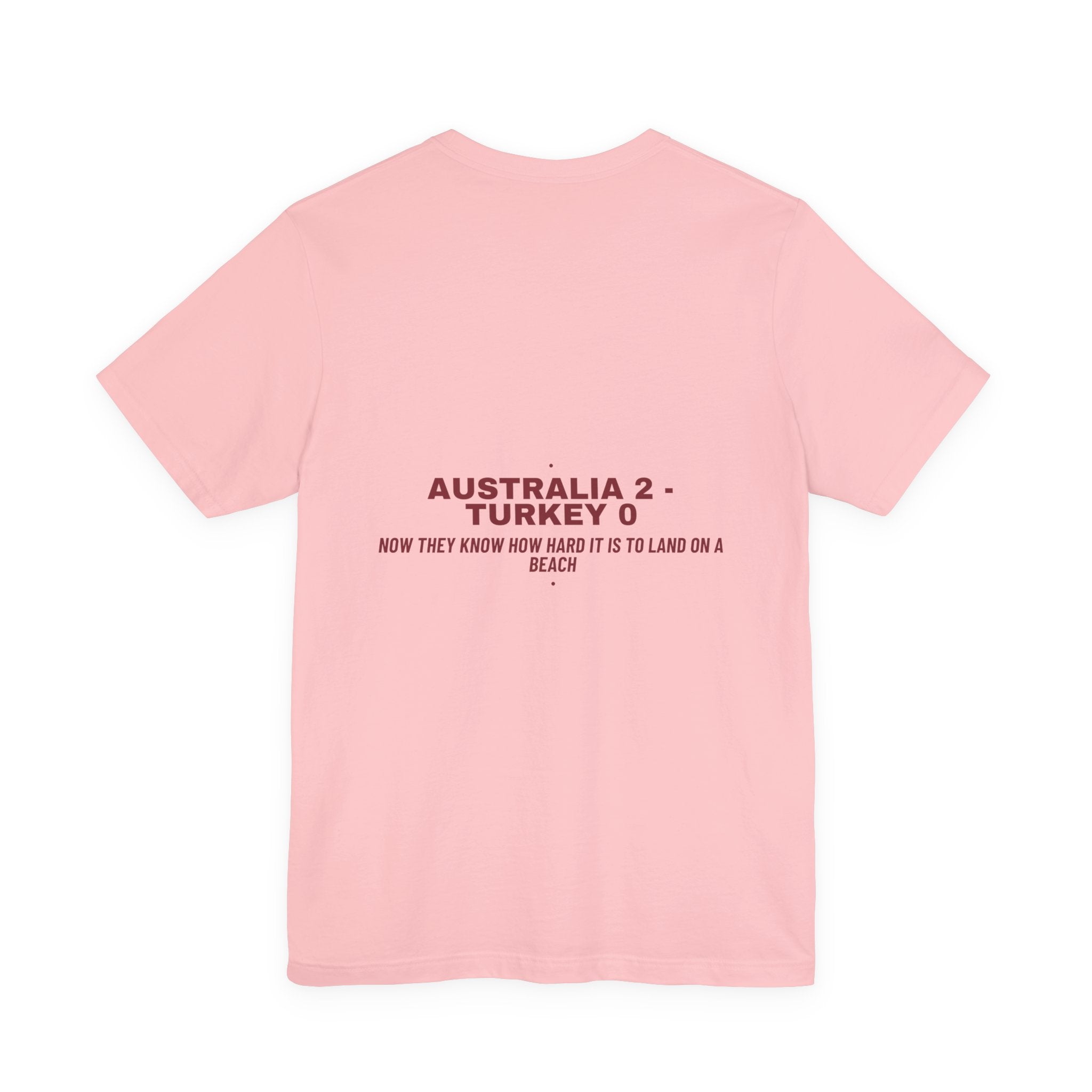 Australia 2 - Turkey 0 - Trendy Teez Funny Tee (Back Print) mockup