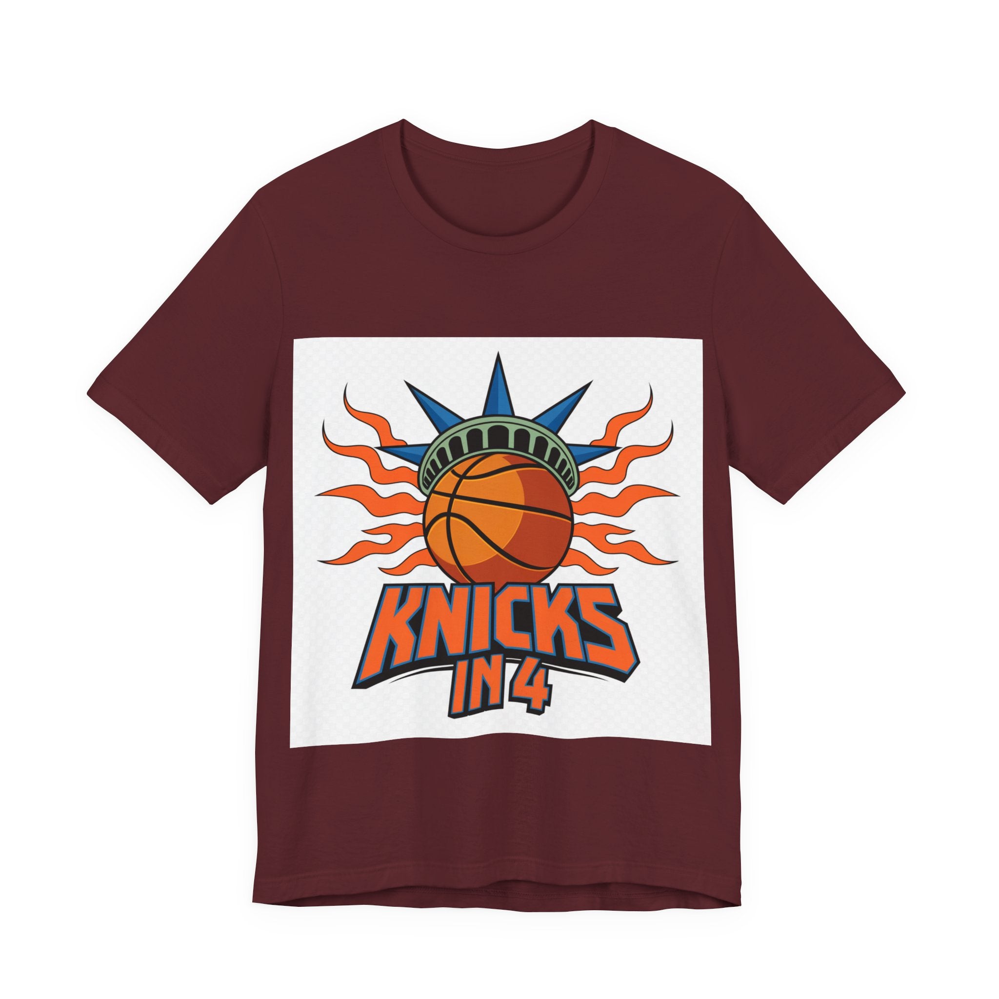 Knicks In 4 Liberty Ball - Trendy Teez Tee (Graphic Front + Text Back) mockup