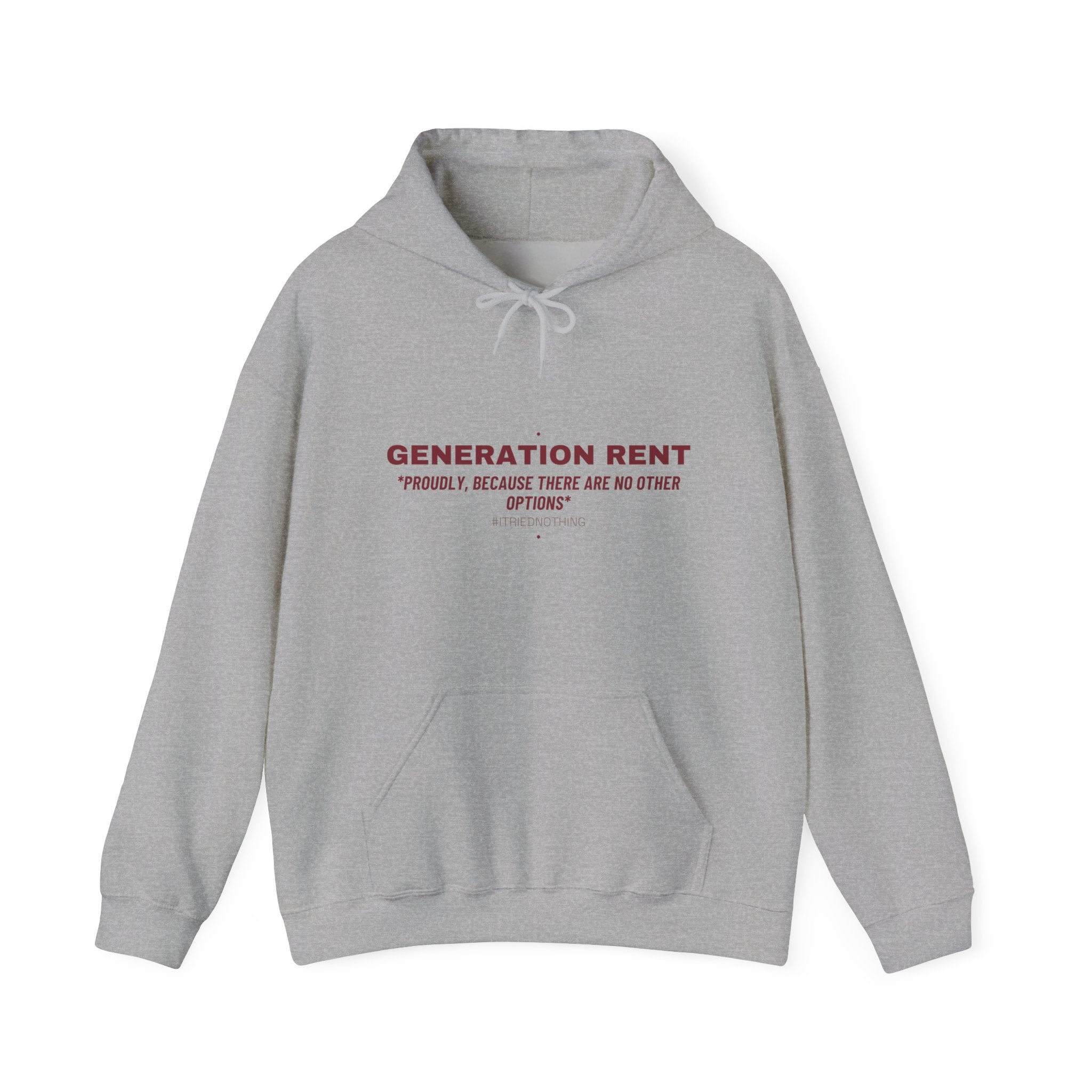 Generation Rent - Trendy Teez Funny Hoodie mockup