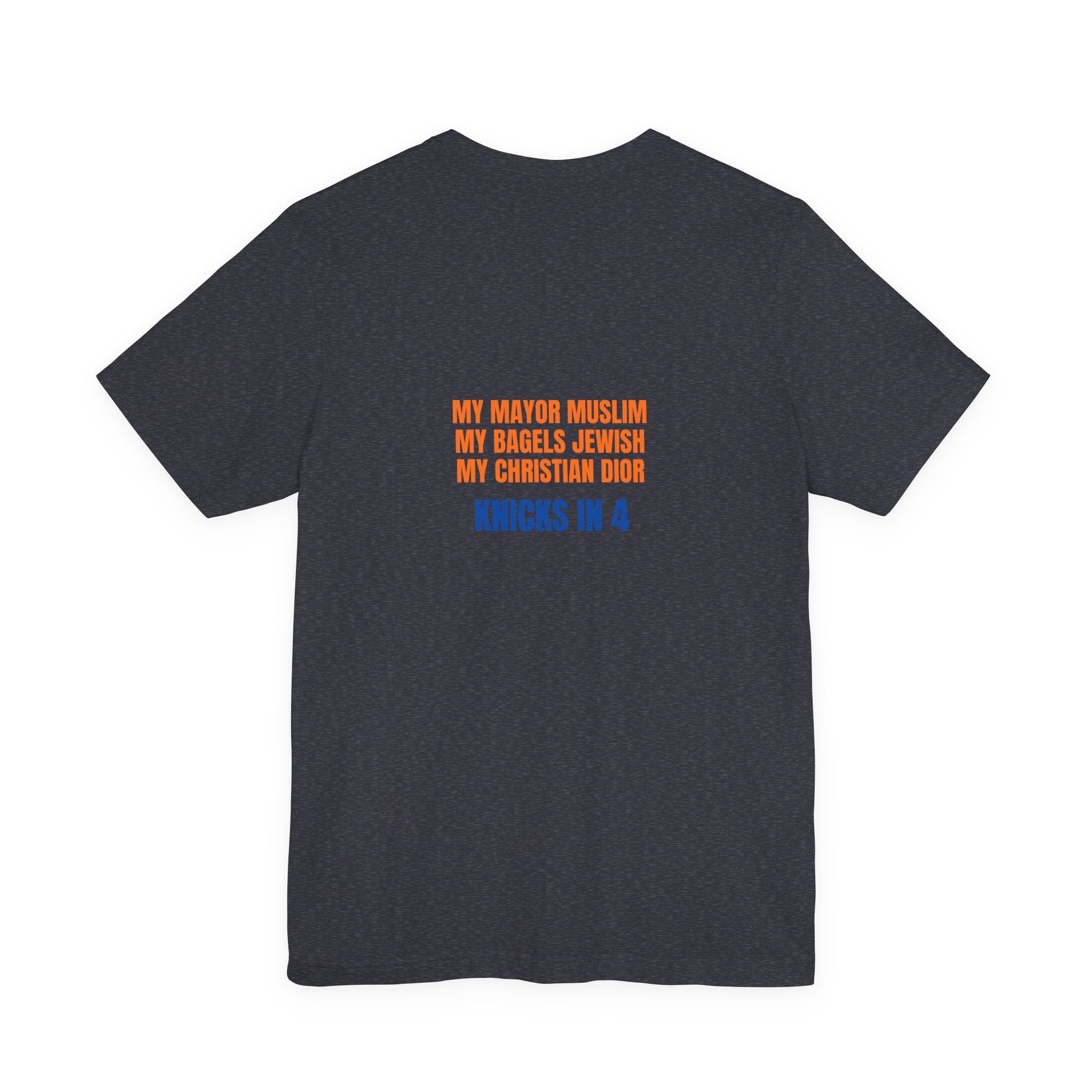 Knicks In 4 Liberty Ball - Trendy Teez Tee (Graphic Front + Text Back) mockup