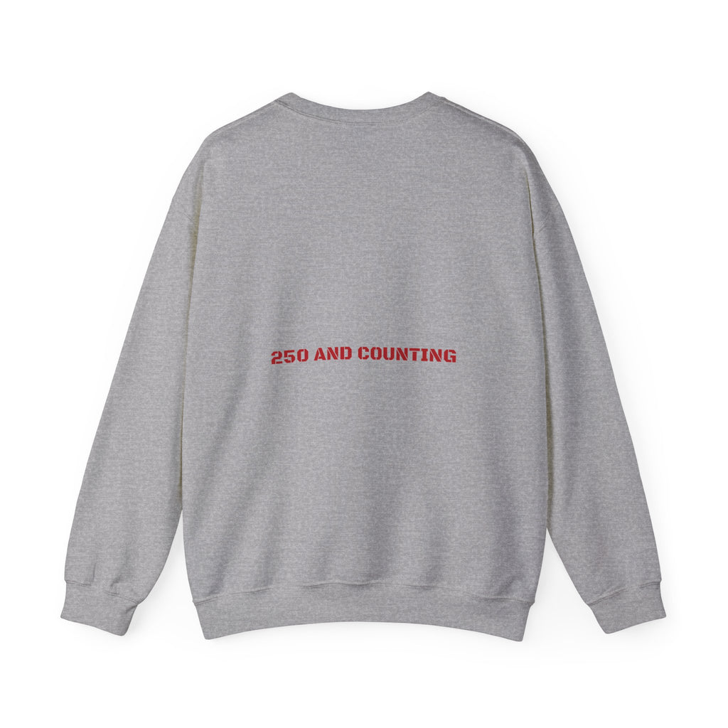 250 And Counting - Trendy Teez Funny Crewneck (Back Print) mockup
