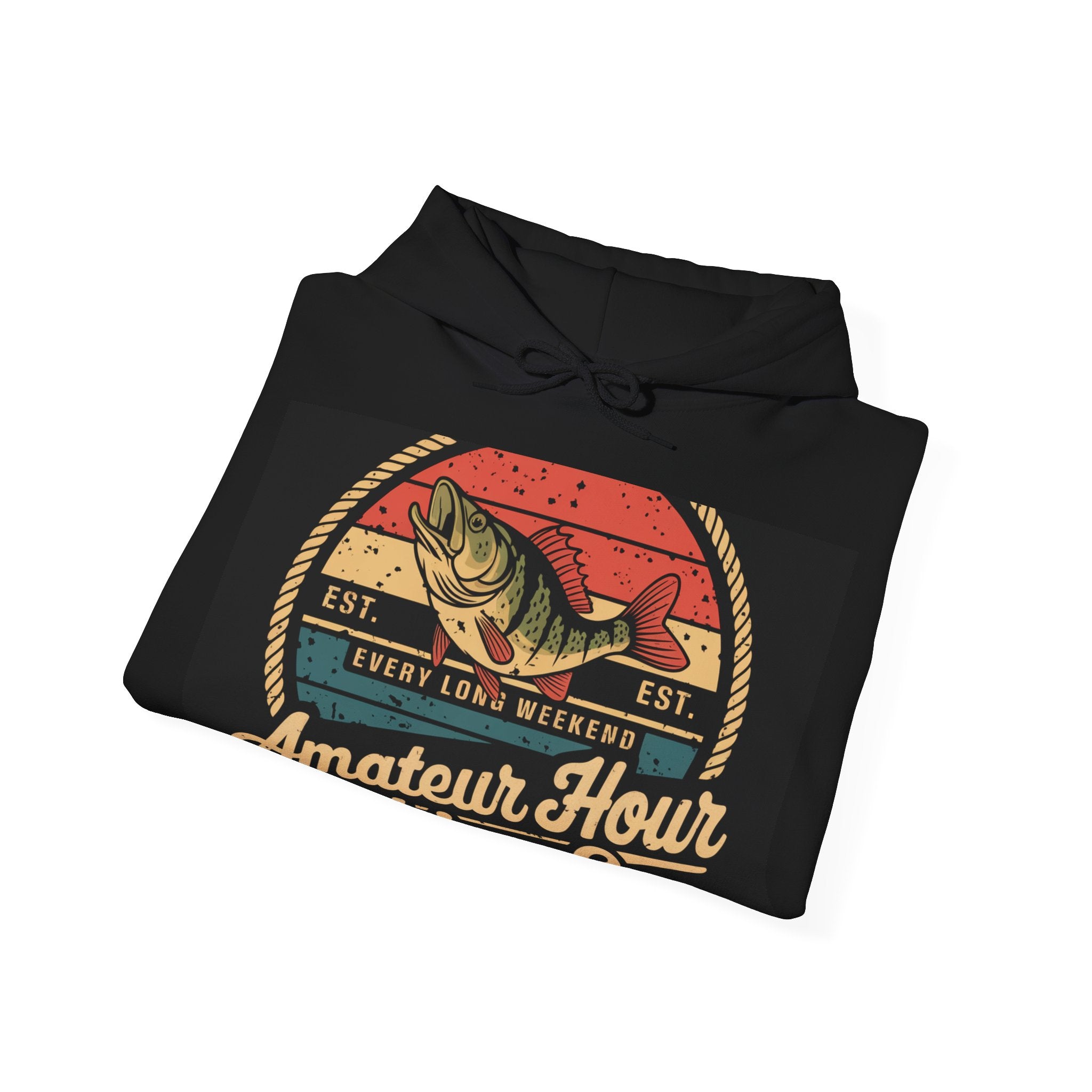 Amateur Hour Fishing Co. - Trendy Teez Funny Hoodie mockup