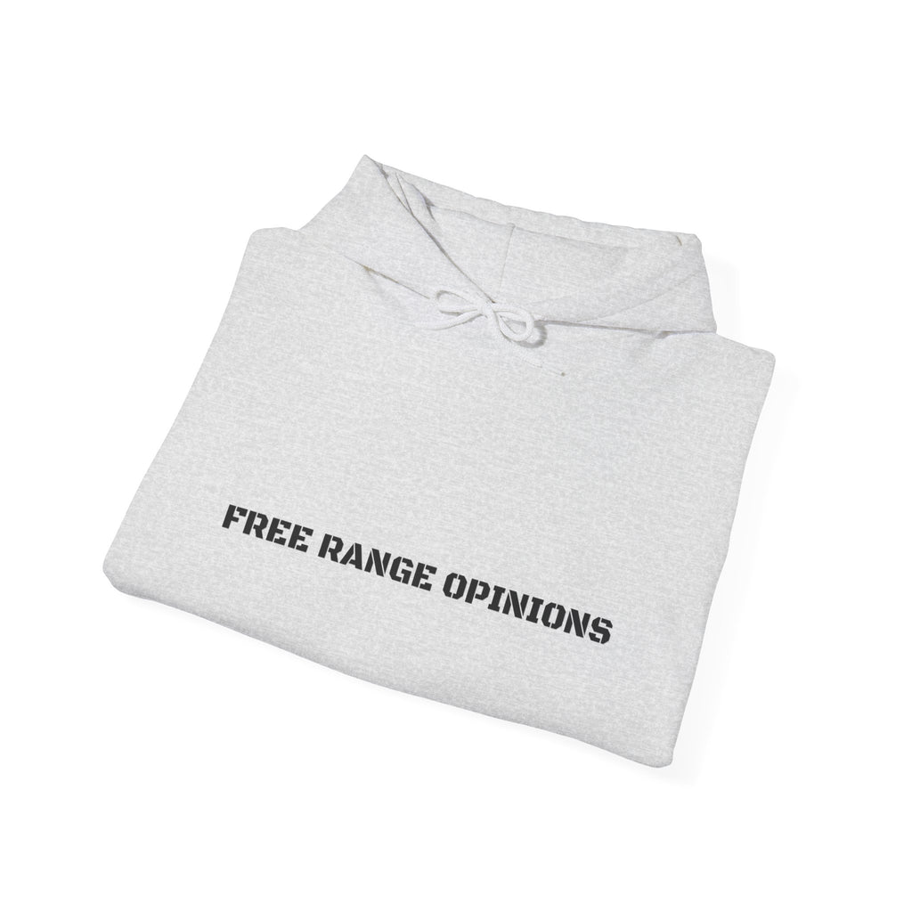 Free Range Opinions - Trendy Teez Funny Hoodie mockup