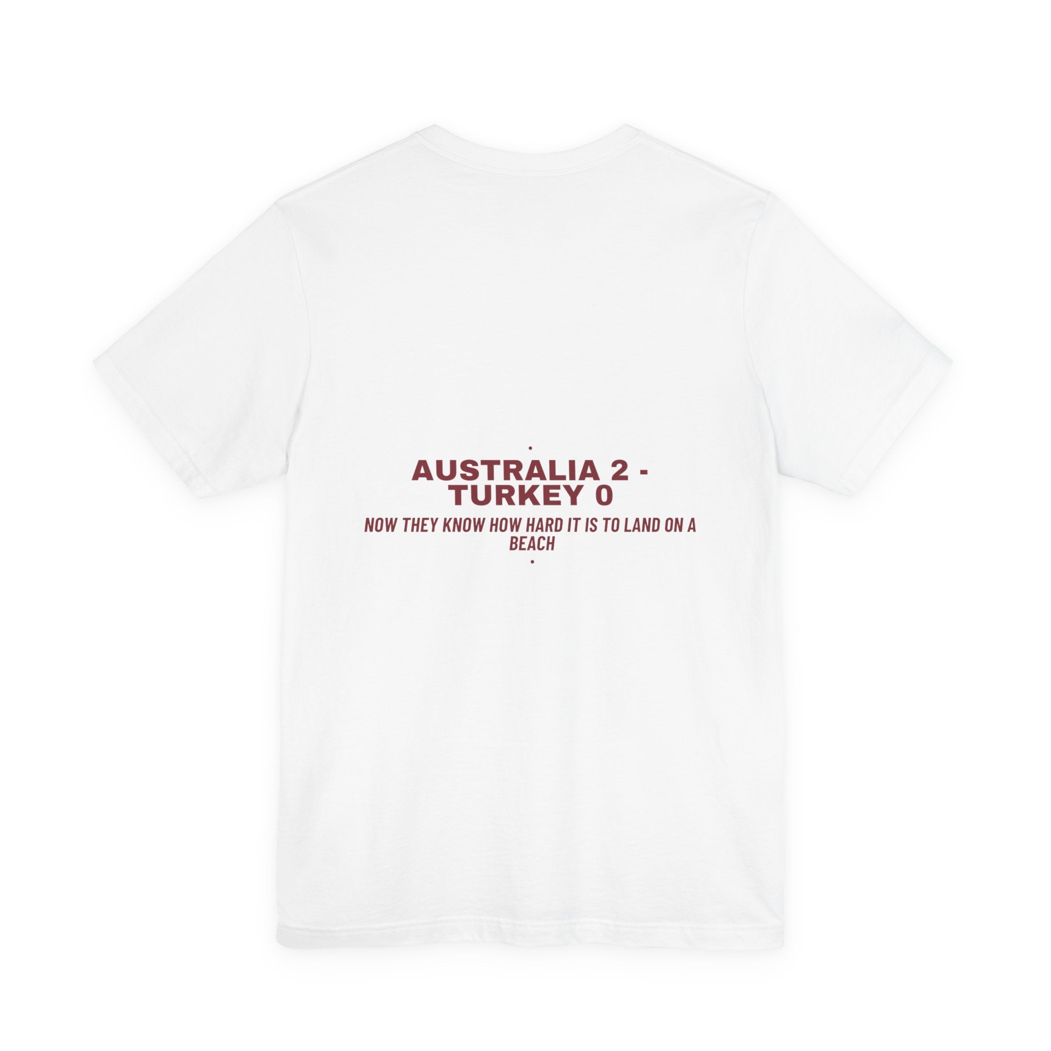 Australia 2 - Turkey 0 - Trendy Teez Funny Tee (Back Print) mockup