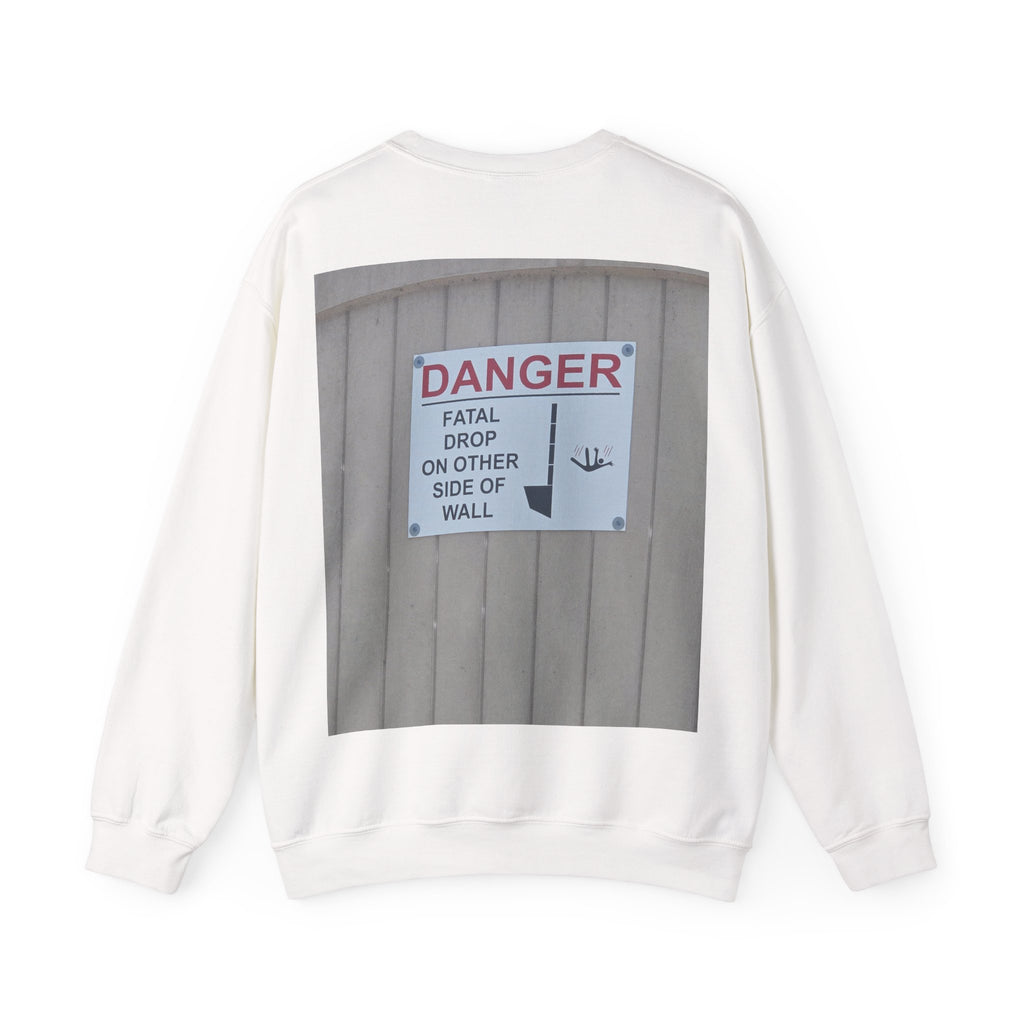 A Sign In A Plaza Near My House. This Wall Back... — Hard Crewneck (Back Print)