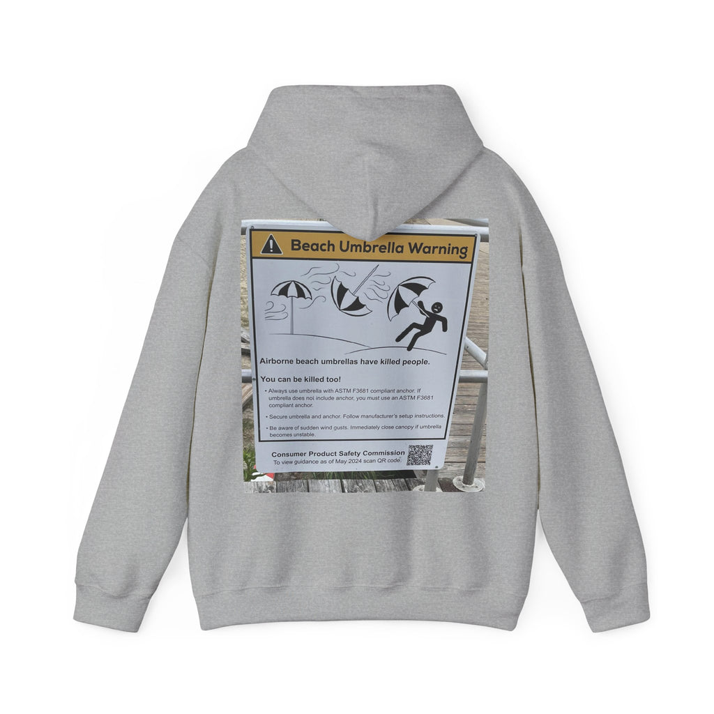 Flying Beach Umbrellas (Ocean City, Nj) — Hard Hoodie (Back Print)