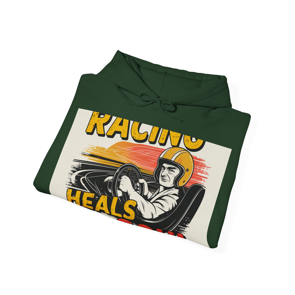 Racing Heals The Soul - Trendy Teez Funny Hoodie mockup