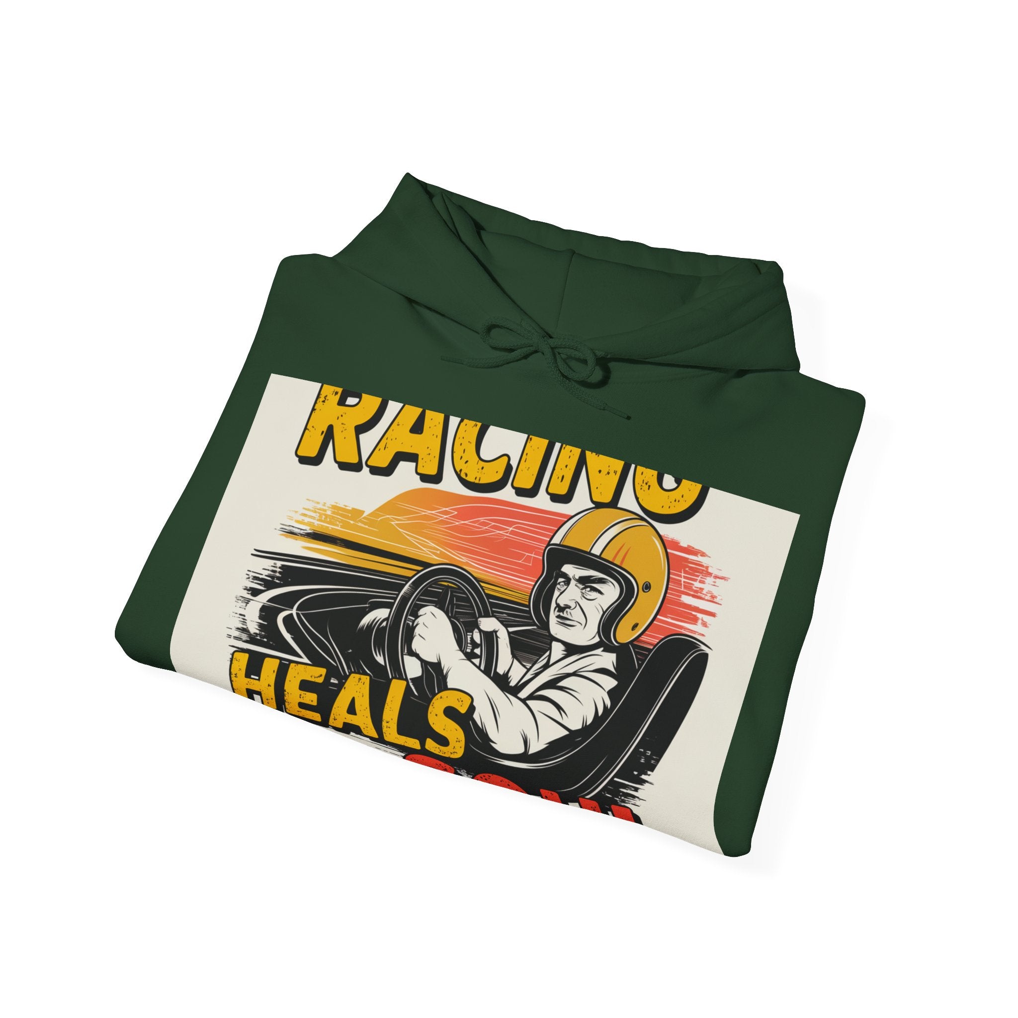 Racing Heals The Soul - Trendy Teez Funny Hoodie mockup